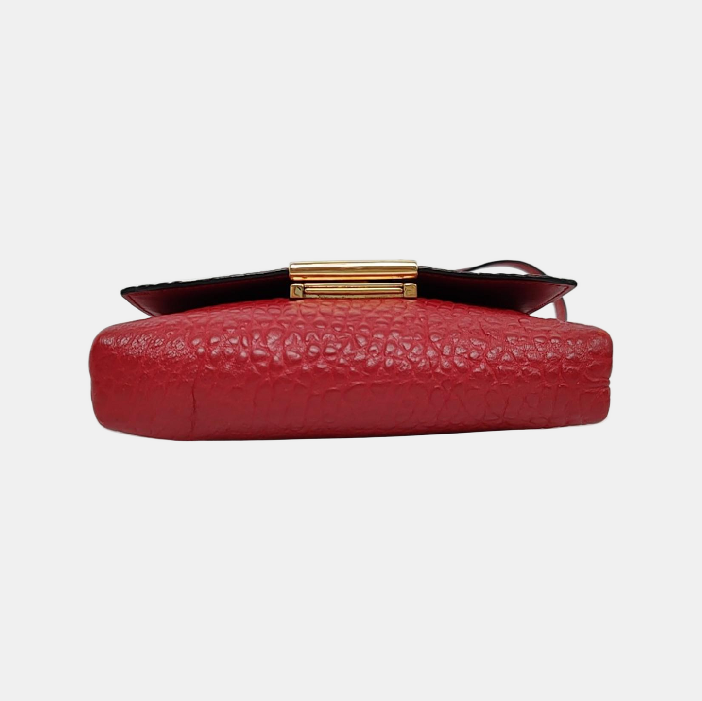 BURBERRY Langley Red Leather Monogram Quilted Single Shoulder Bag Crossbody Bag Golden hardware Removable shoulder strap-(SKU)-948627990