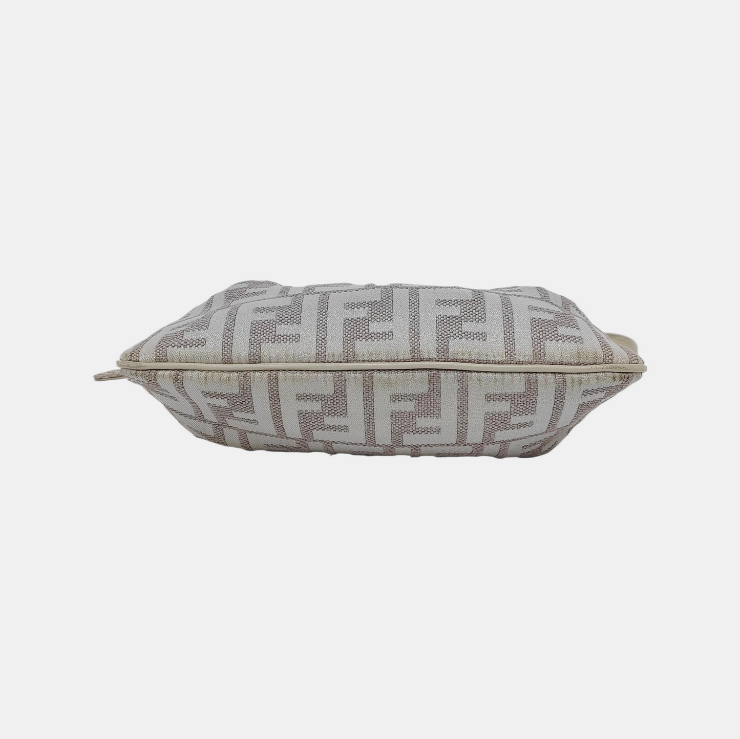 FENDI 米色织物双F老花Handheld包 Golden hardware-(SKU)-949067785