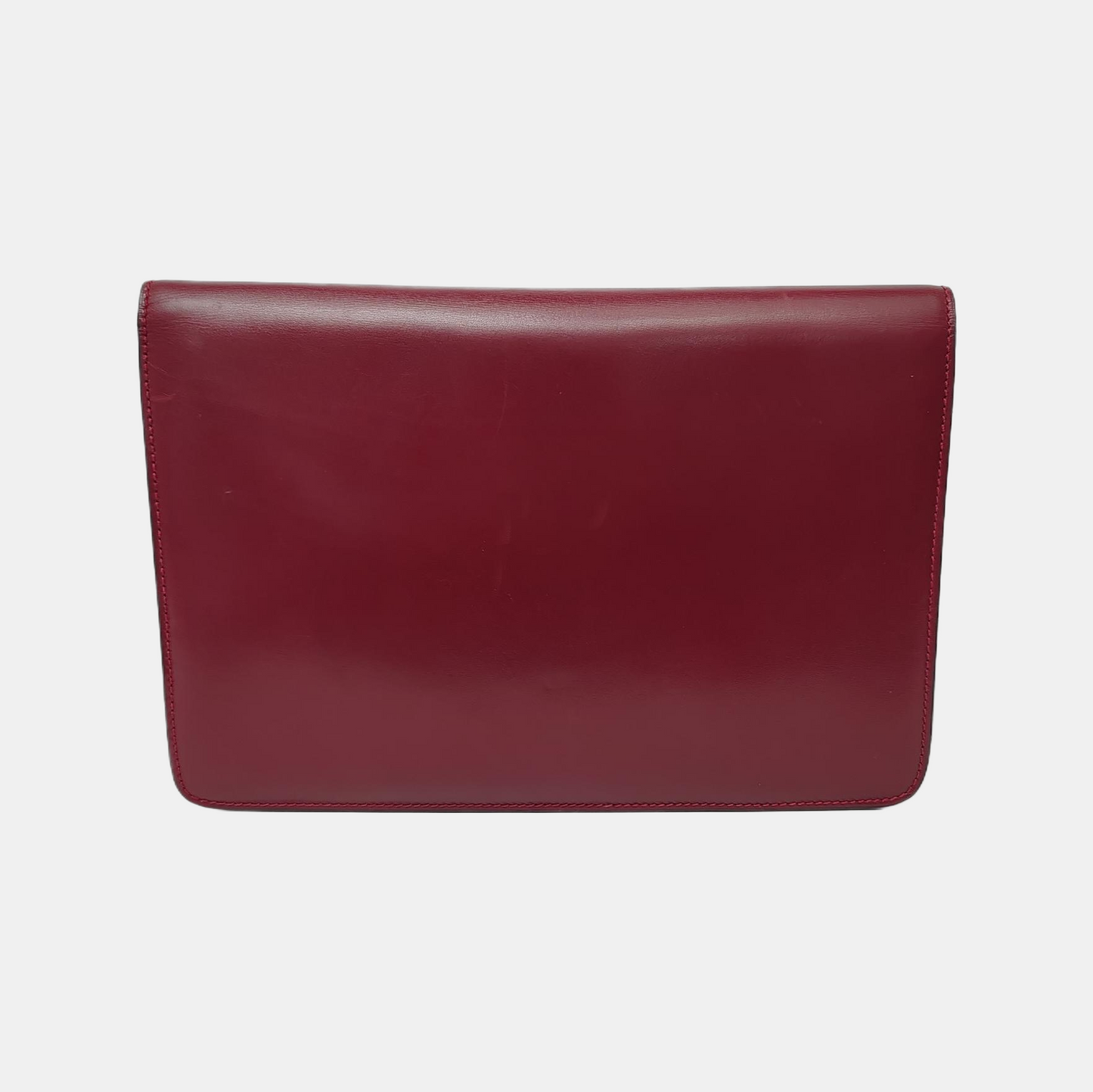 CELINE Red Calfskin Triumph Handbag Golden hardware-(SKU)-949081415