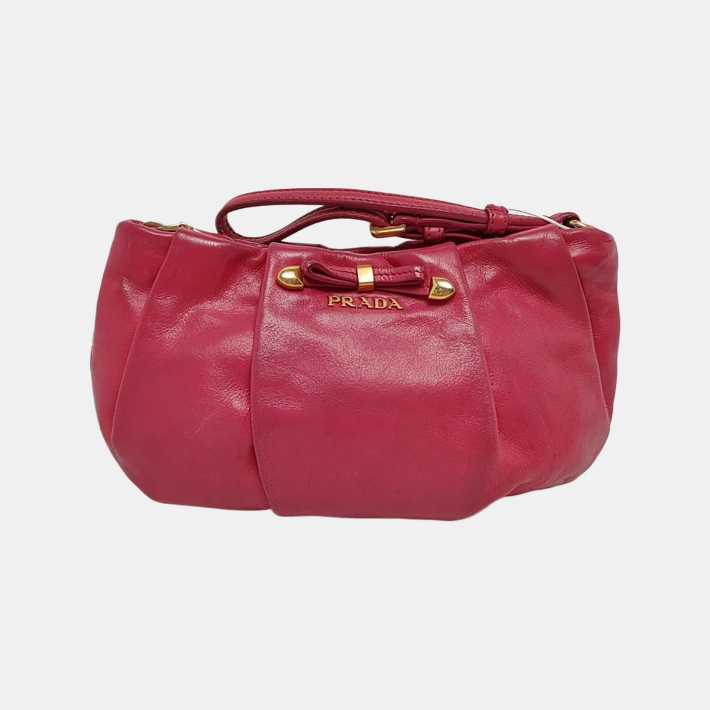 PRADA Pink leather handbag Golden hardware-(SKU)-949038827