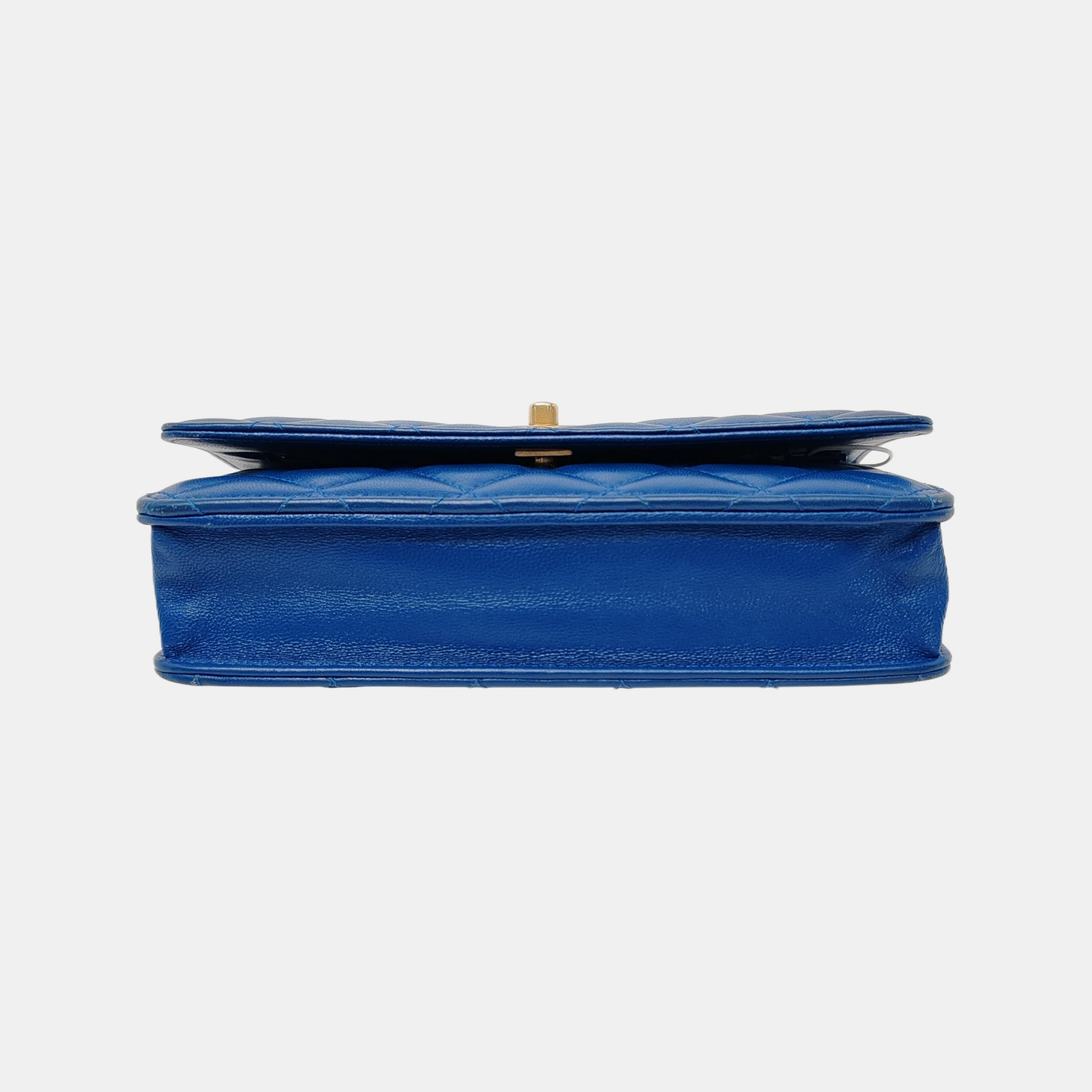 CHANEL WOC Blue Calfskin Quilted Diamond Pattern Crossbody Shoulder Bag Silver Hardware 30 Clasp-(SKU)-949176648