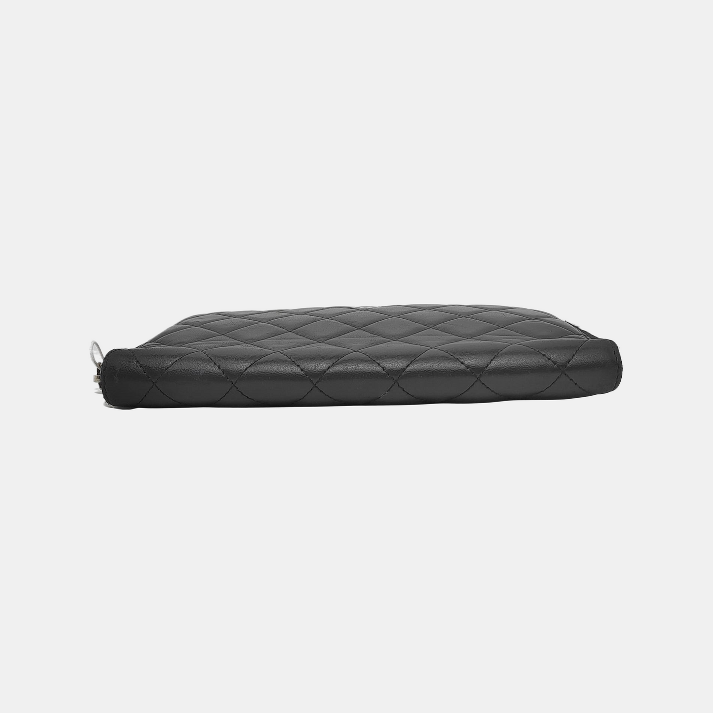 CHANEL Black sheepskin diamond quilted handbag Silver Hardware 15nan-(SKU)-949359055