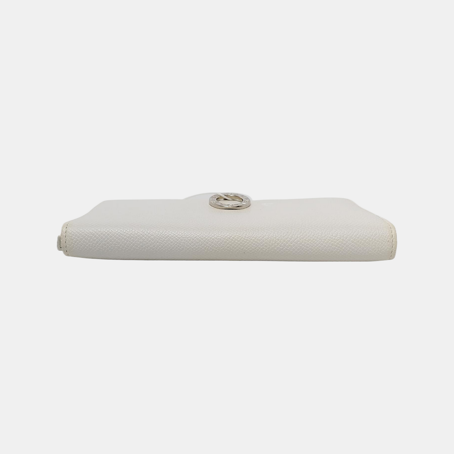 BVLGARI BVLGARI White Cowhide Wallet Silver Hardware-(SKU)-949211170