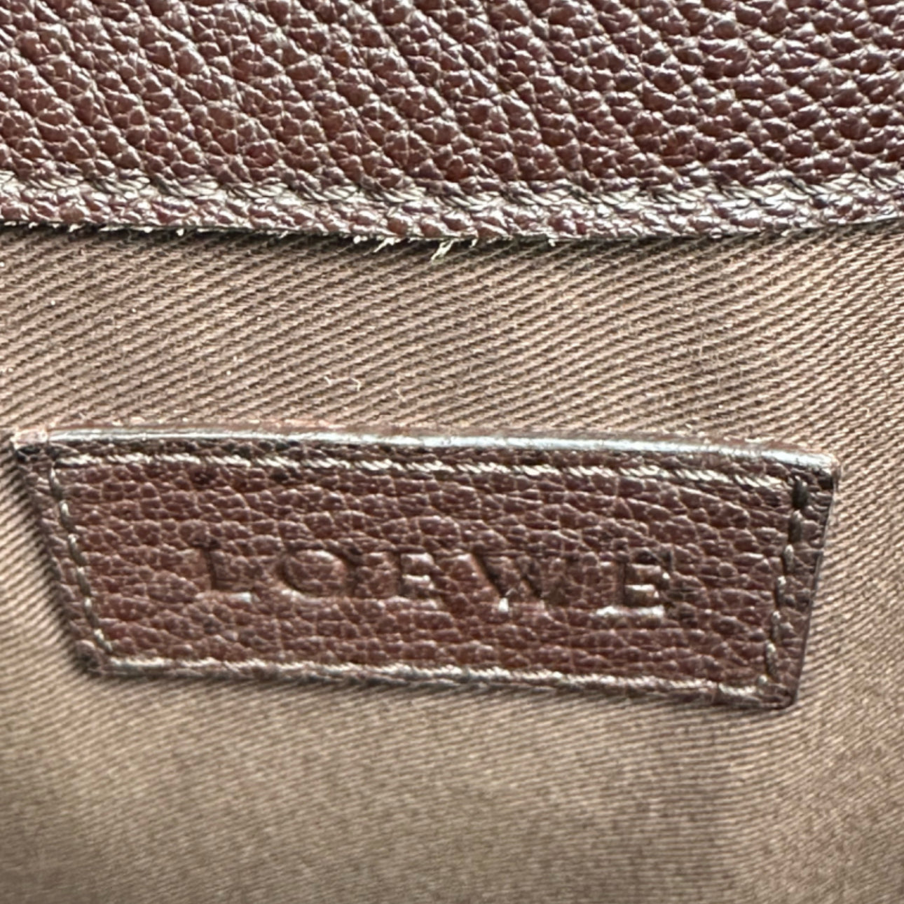 LOEWE Dark Brown Cowhide Handbag Single Shoulder Bag Crossbody Golden hardware-(SKU)-960024016