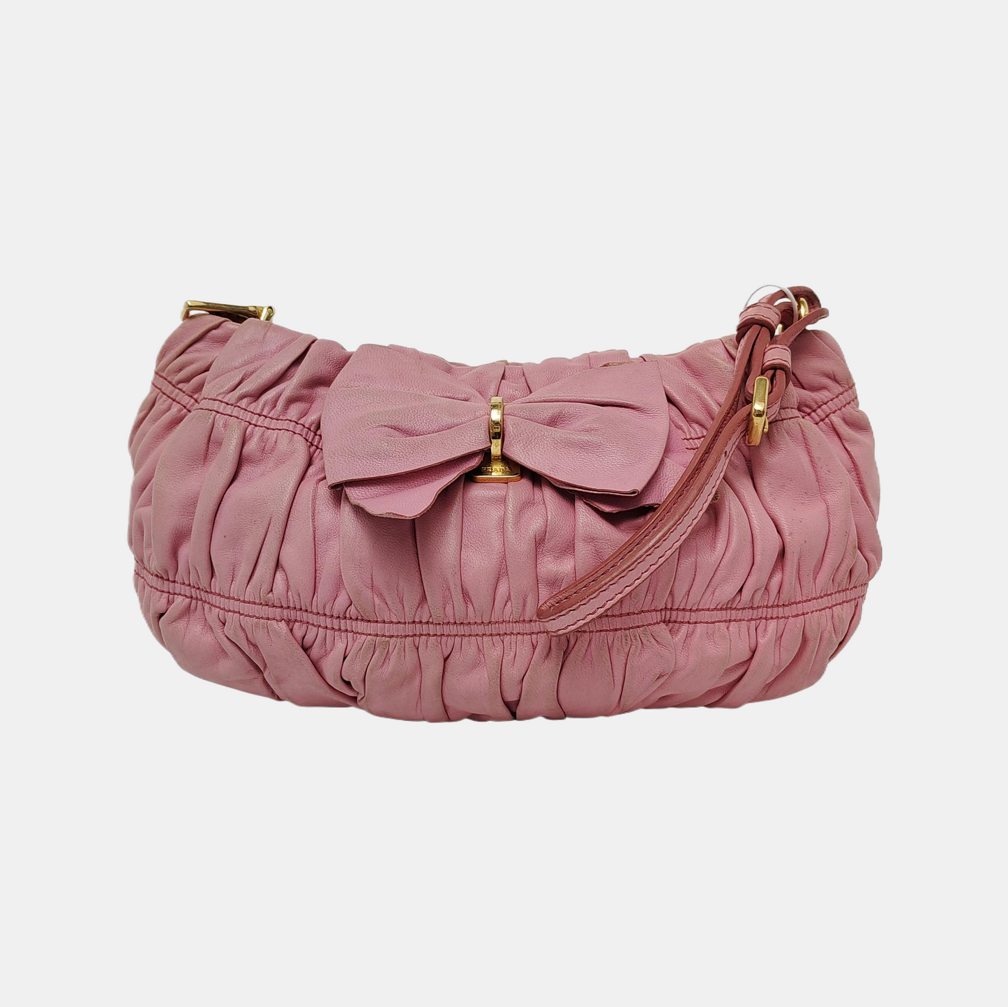 PRADA Pink Lamb Leather Quilted Handbag Golden hardware-(SKU)-949249347
