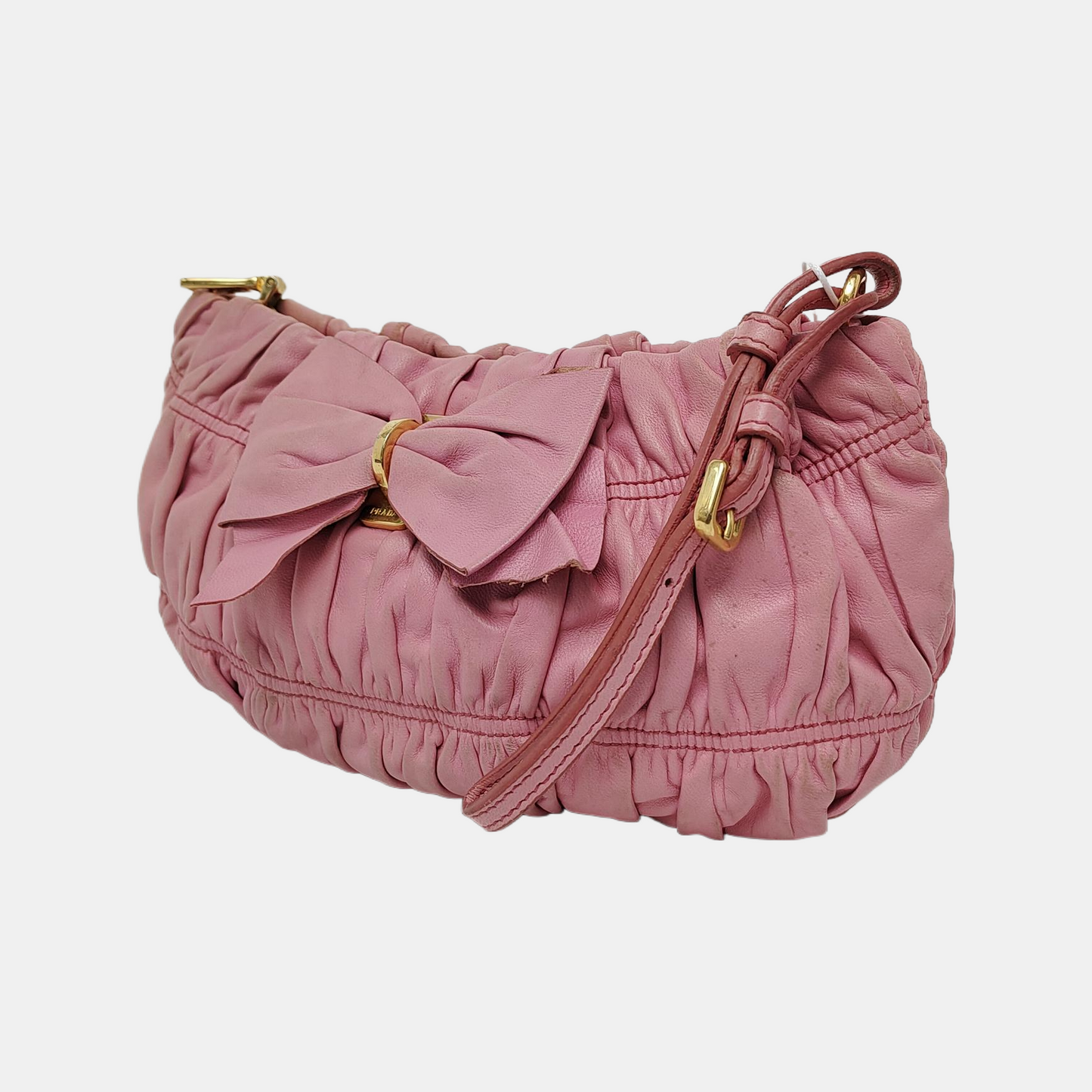 PRADA Pink Lamb Leather Quilted Handbag Golden hardware-(SKU)-949249347