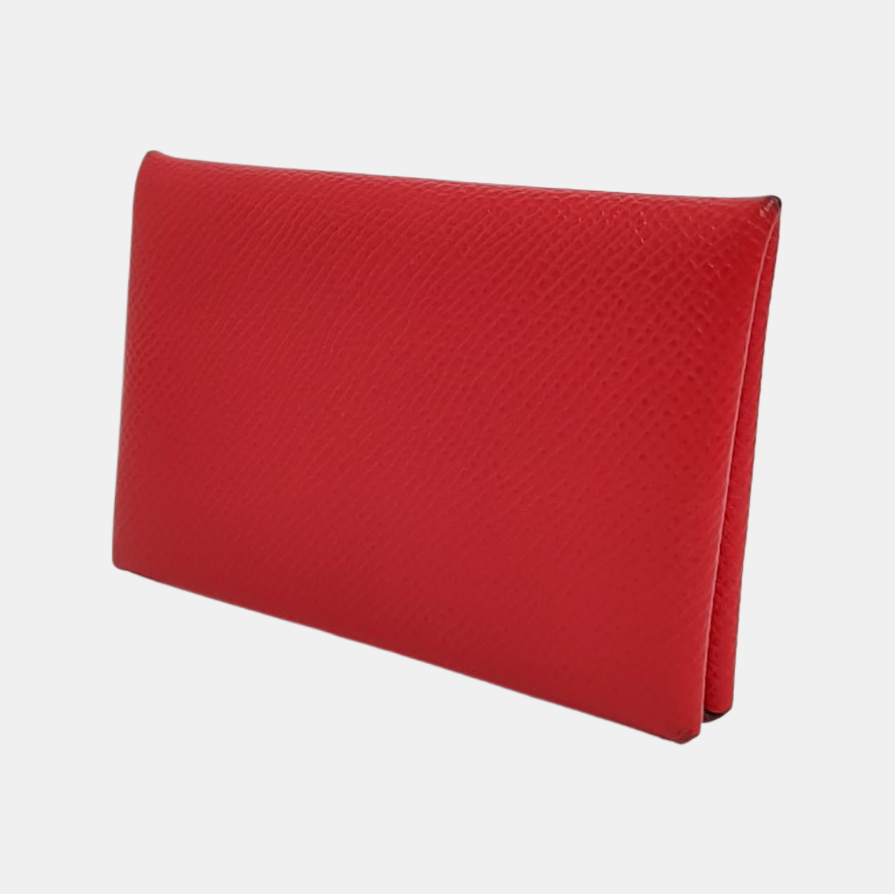 HERMÈS Calvi True redEpsom牛皮卡包 Silver Hardware Tstamp-(SKU)-949332528