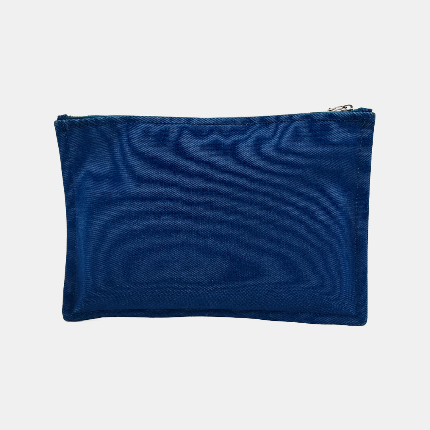 HERMÈS Medium size Deep Blue Canvas Studs Handbag Silver Hardware-(SKU)-949456295