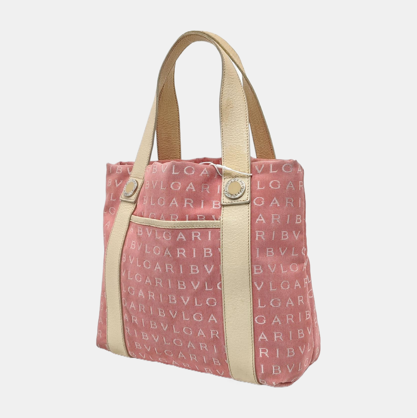 BVLGARI SOPHIA Pink Canvas Floral Handbag Single Shoulder Bag Golden hardware Sub-bag-(SKU)-949452566