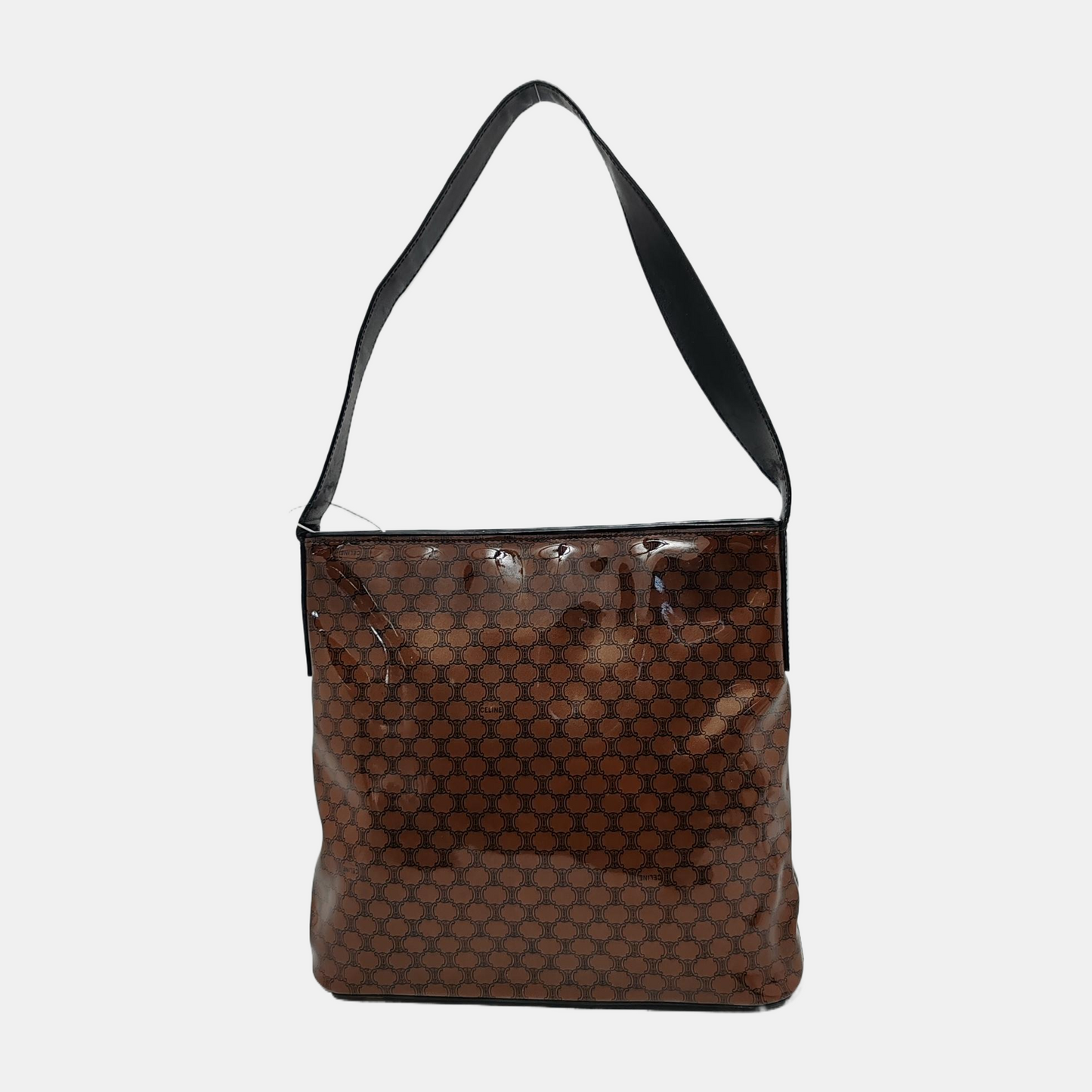 CELINE Tote bag Brown Special Material Triumphal Arch Single Shoulder Handbag Tote Golden hardware-(SKU)-949478098