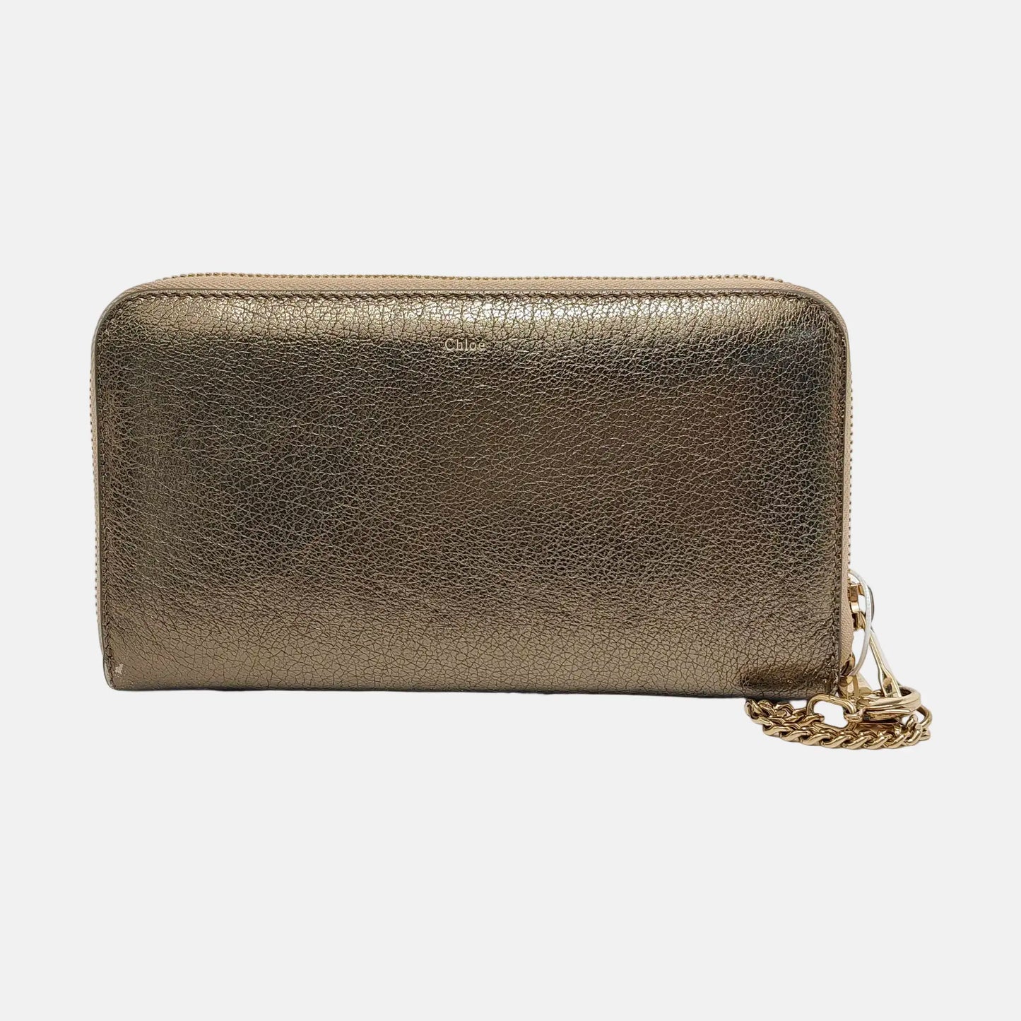 Chloé Champagne Cowhide Wallet Golden hardware-(SKU)-949892286