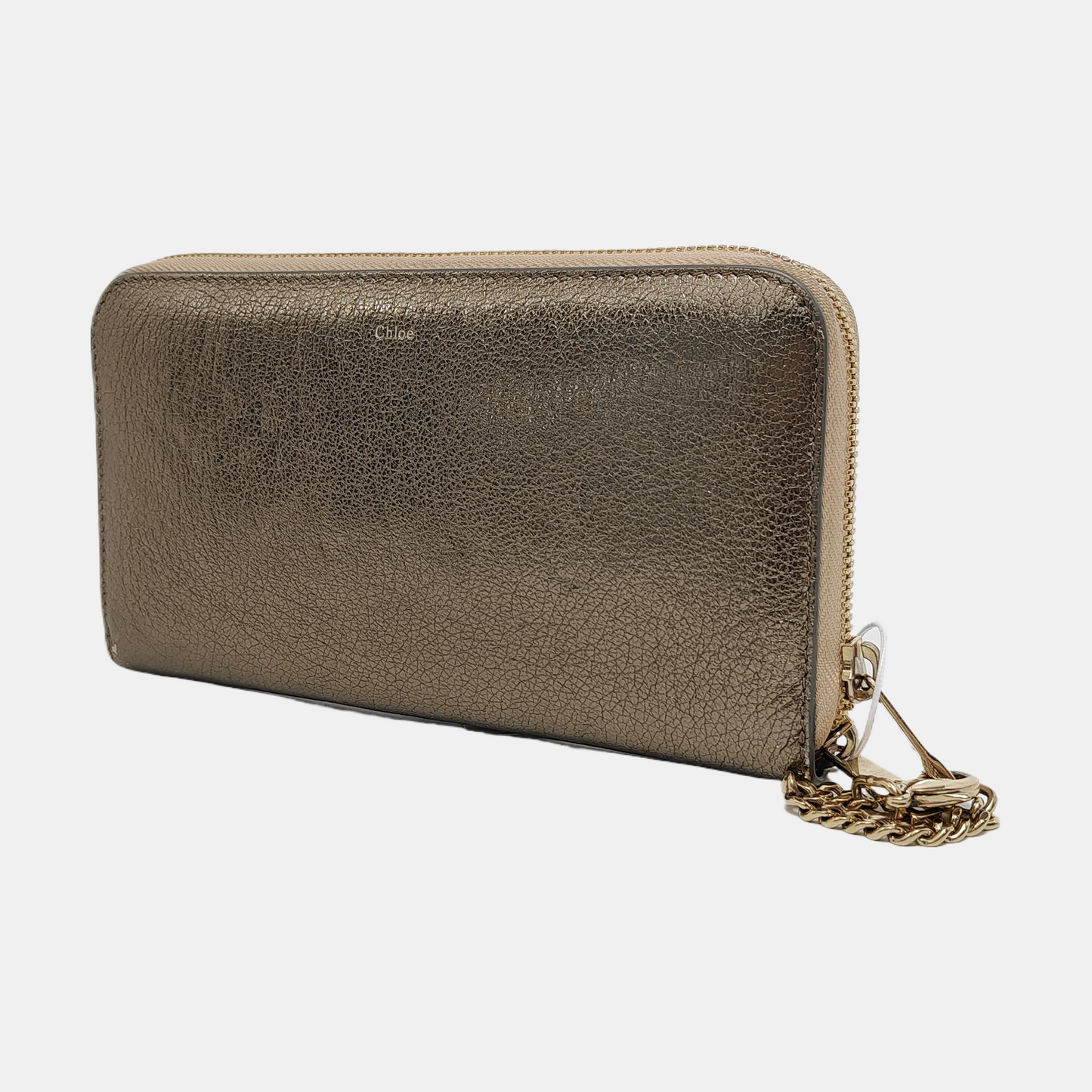 Chloé Champagne Cowhide Wallet Golden hardware-(SKU)-949892286