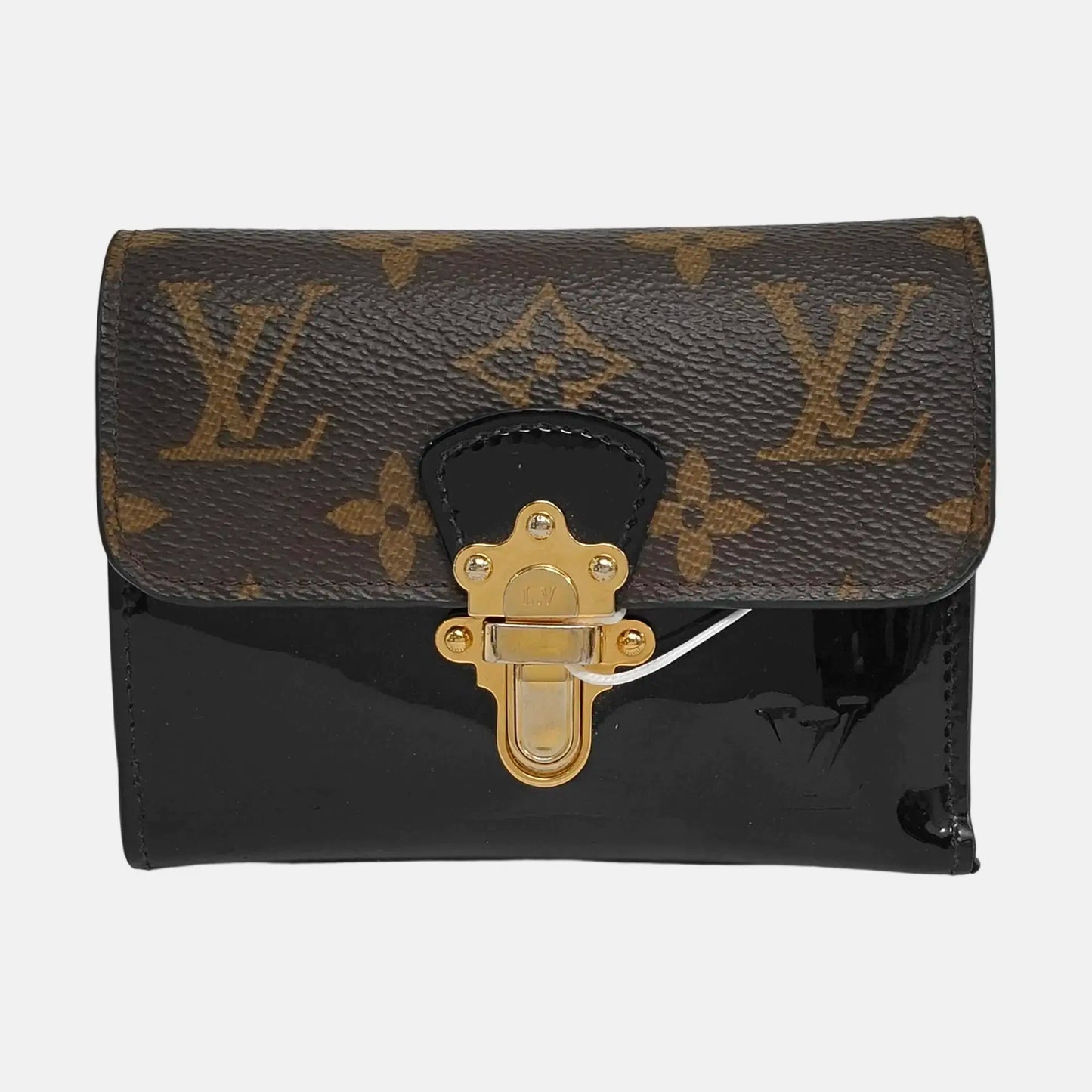 LOUIS VUITTON CHERRYWOOD Black Cowhide Monogram Wallet Golden hardware-(SKU)-949892288