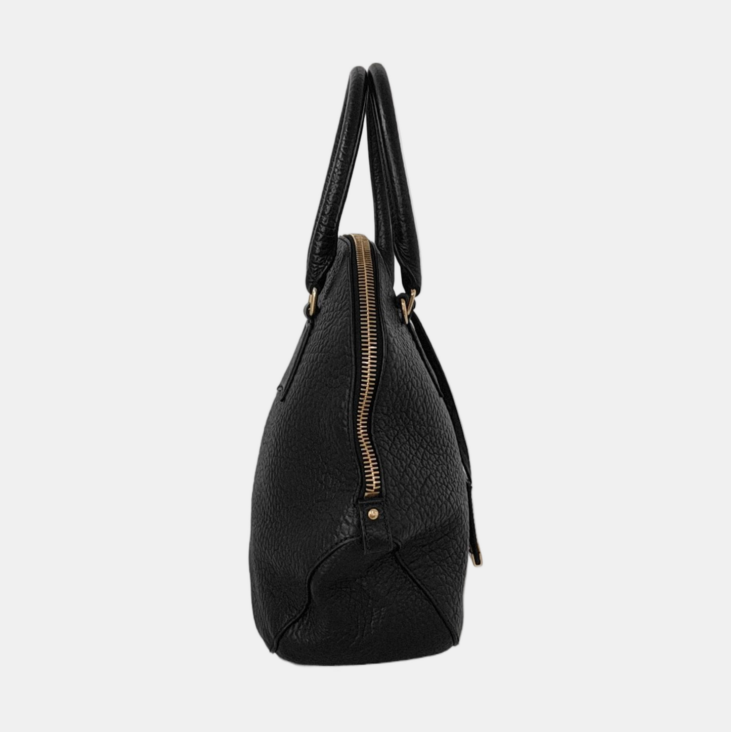 BURBERRY Clifton Black Cowhide Single Shoulder Bag Tote Bag Golden hardware Removable shoulder strap-(SKU)-950084408