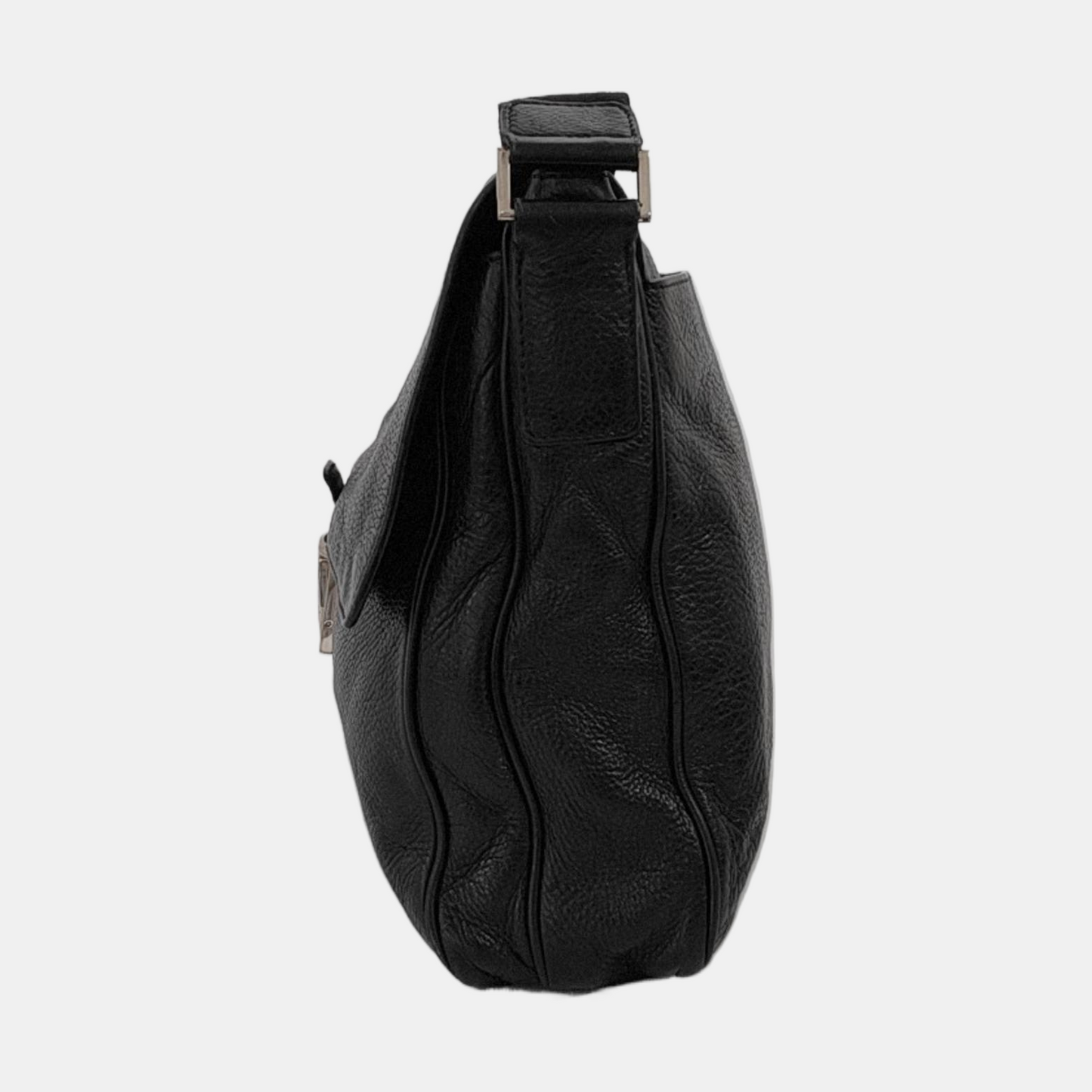 PRADA Easy Black cowhide cross-grain shoulder bag/crossbody bag Silver Hardware-(SKU)-950024216