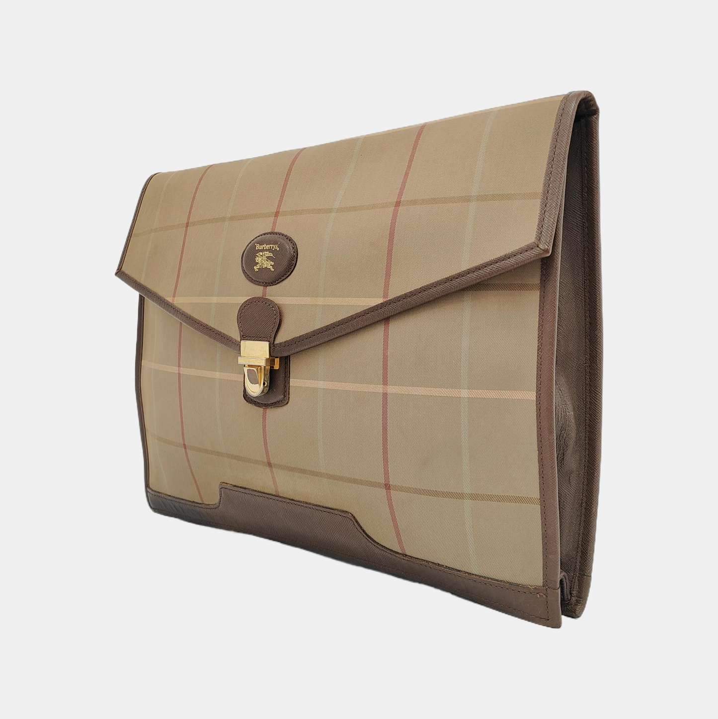 BURBERRY Brown Canvas Handbag Brown Hardware-(SKU)-950319391
