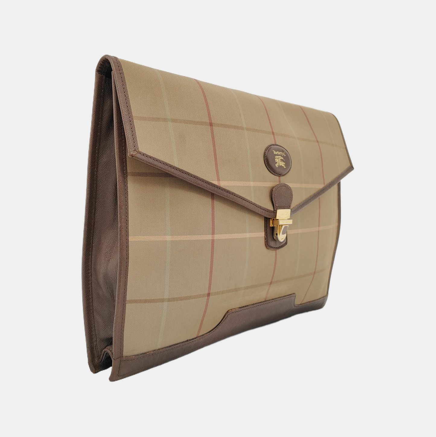 BURBERRY Brown Canvas Handbag Brown Hardware-(SKU)-950319391