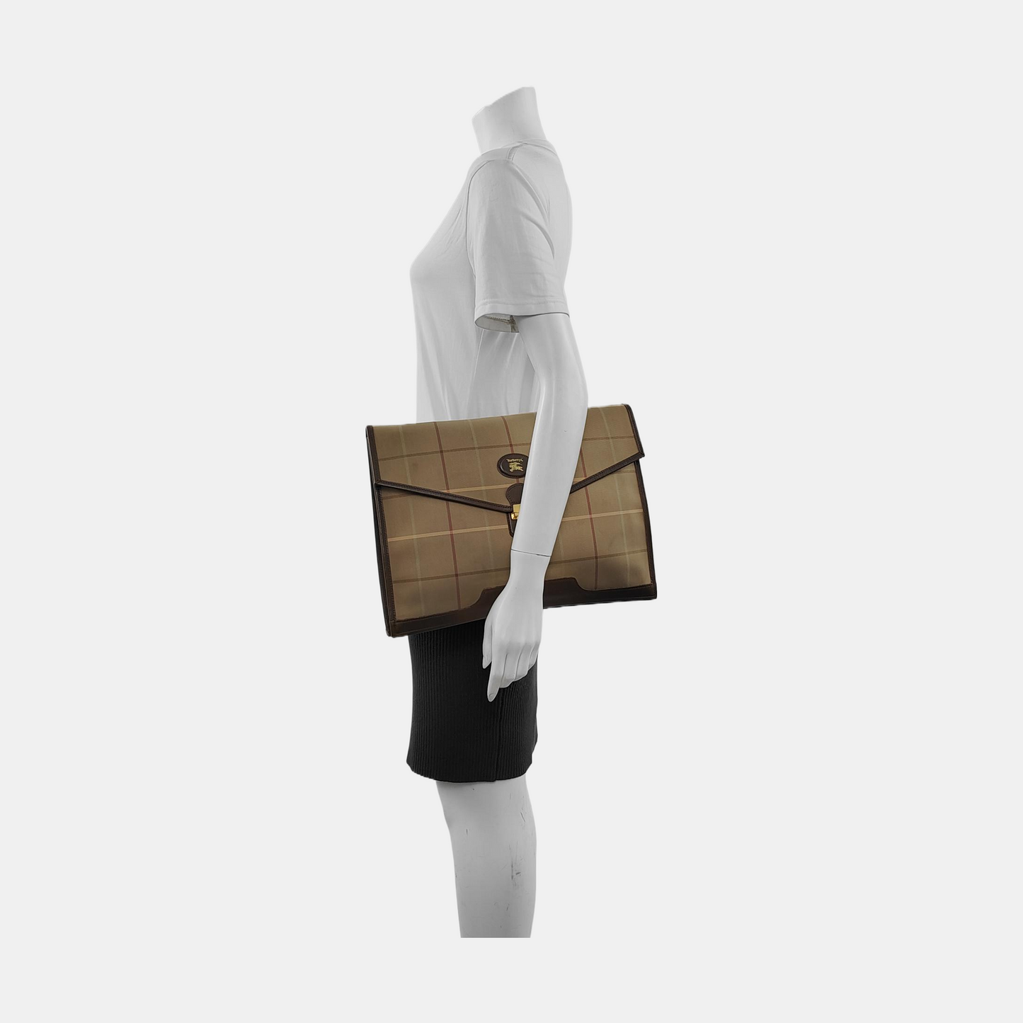 BURBERRY Brown Canvas Handbag Brown Hardware-(SKU)-950319391