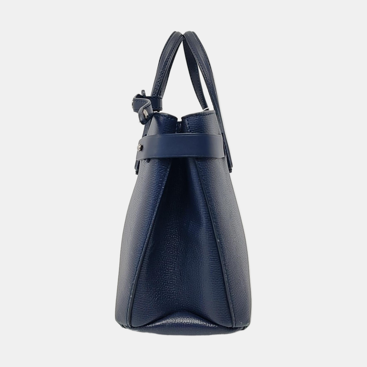 BURBERRY The Banner Small size Navy Blue Cowhide Shoulder Bag Tote Crossbody Silver Hardware-(SKU)-950330080