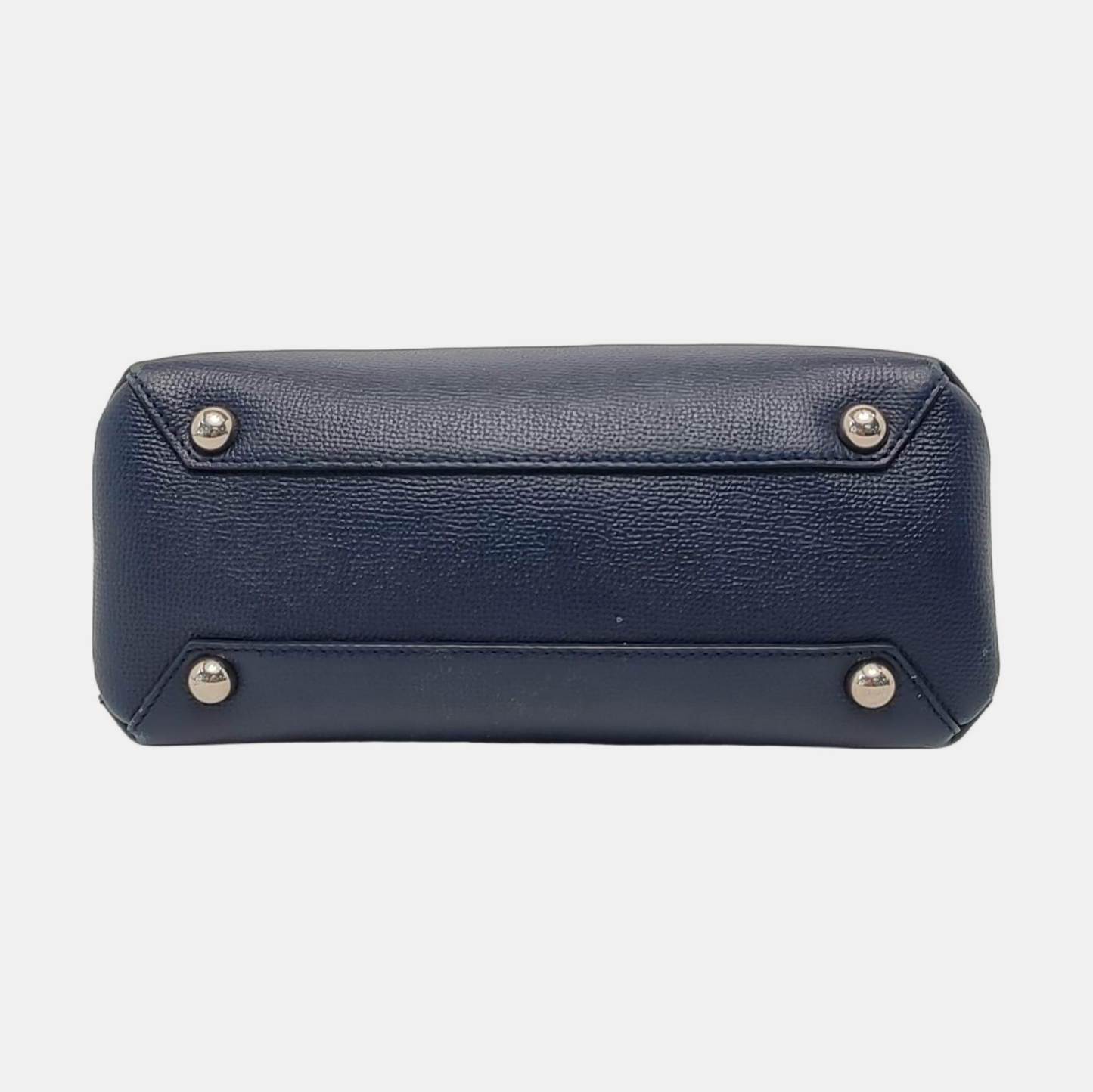 BURBERRY The Banner Small size Navy Blue Cowhide Shoulder Bag Tote Crossbody Silver Hardware-(SKU)-950330080