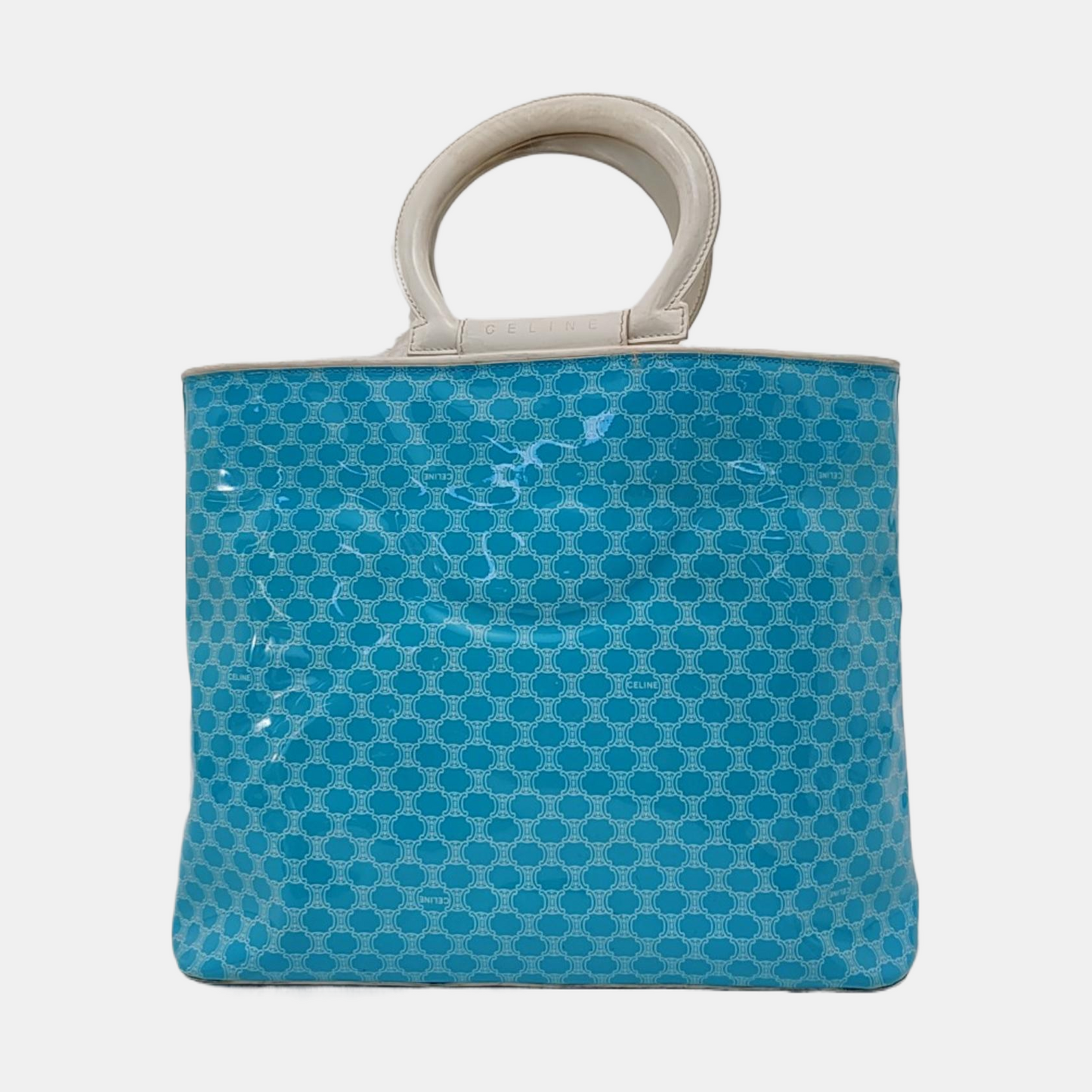 CELINE Blue Special Material Triumphal Arch Handbag Silver Hardware-(SKU)-950400096