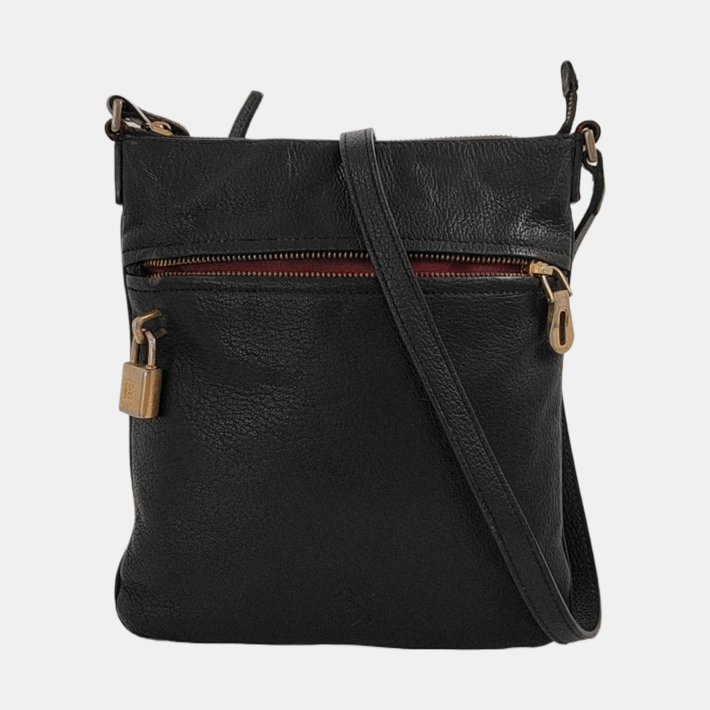LOEWE Black Leather Crossbody Bag Single Shoulder Bag Golden hardware-(SKU)-950255613