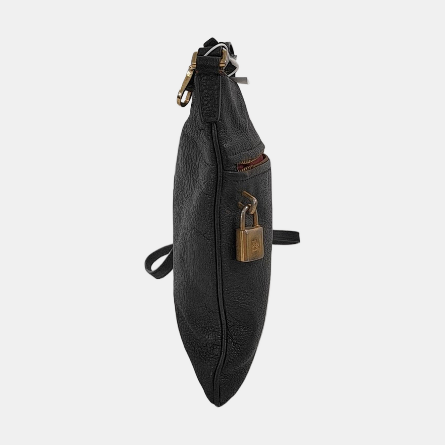 LOEWE Black Leather Crossbody Bag Single Shoulder Bag Golden hardware-(SKU)-950255613