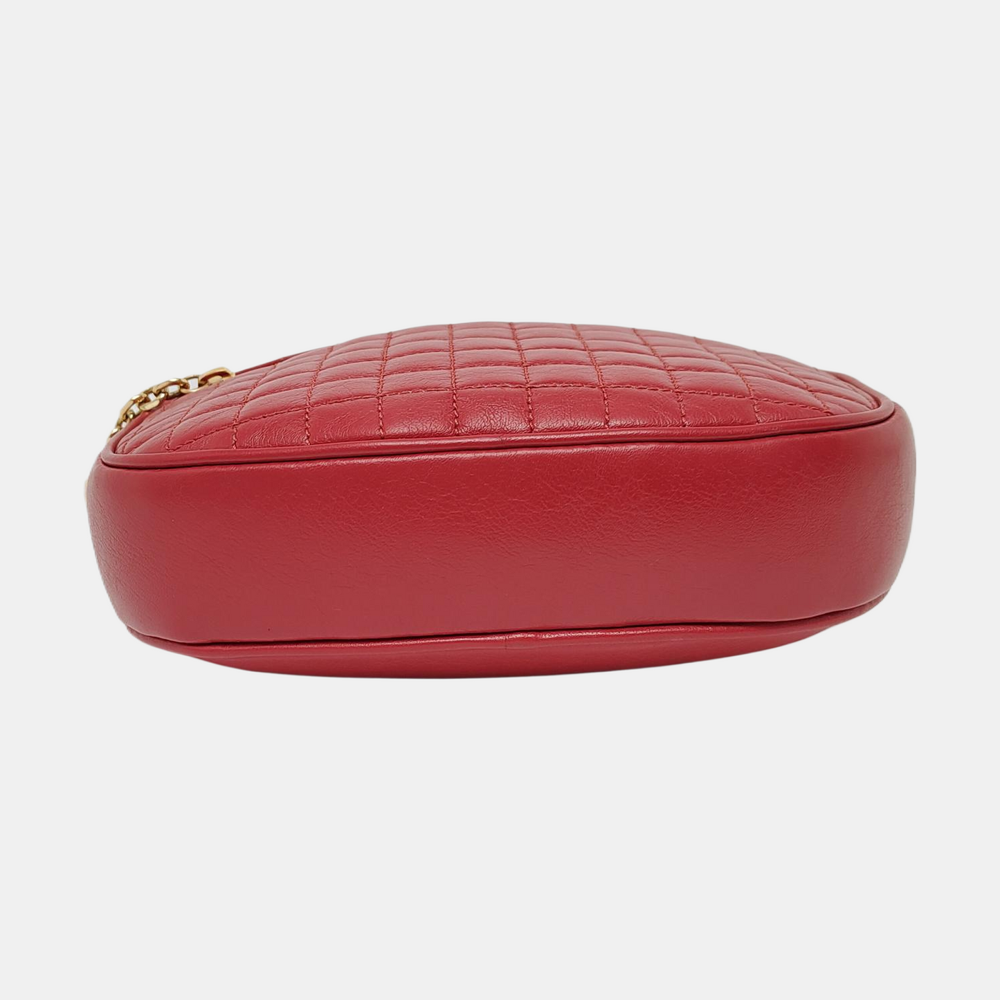 CELINE C CHARM Small size Red Leather Quilted Shoulder Bag Golden hardware-(SKU)-950436604