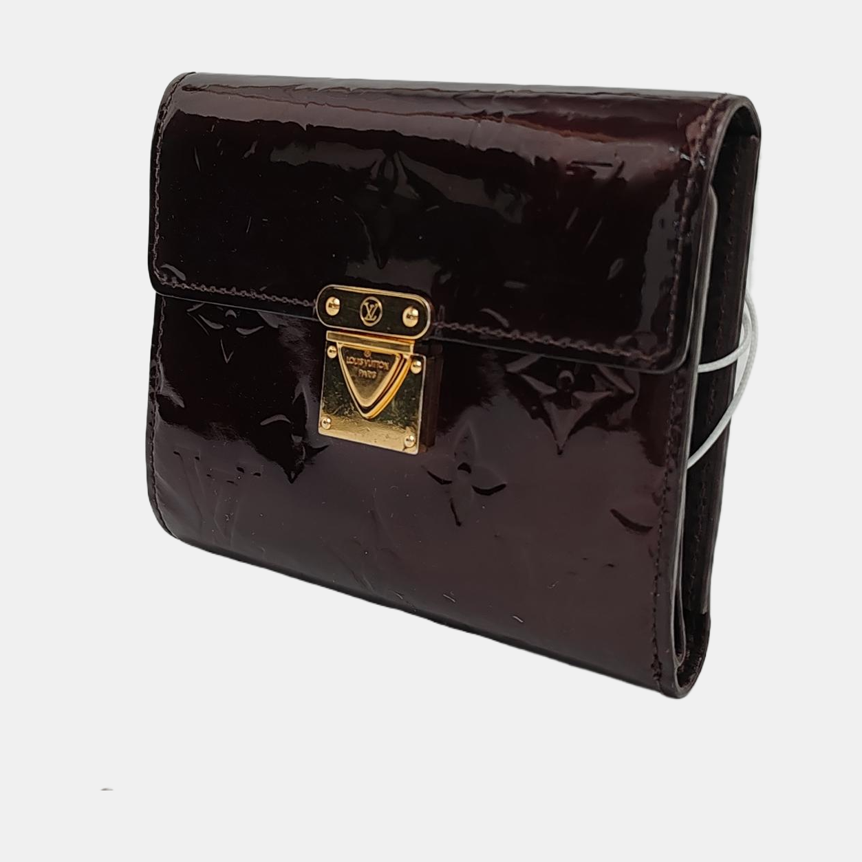 LOUIS VUITTON KOALA Burgundy patent leather vintage embossed wallet Golden hardware-(SKU)-950590623