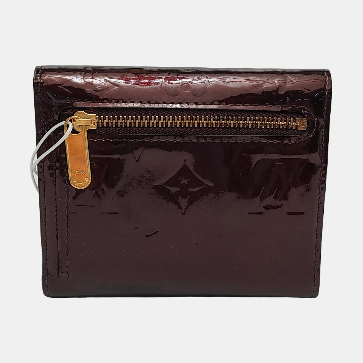 LOUIS VUITTON KOALA Burgundy patent leather vintage embossed wallet Golden hardware-(SKU)-950590623