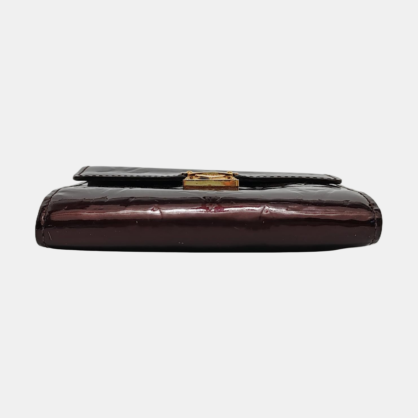 LOUIS VUITTON KOALA Burgundy patent leather vintage embossed wallet Golden hardware-(SKU)-950590623