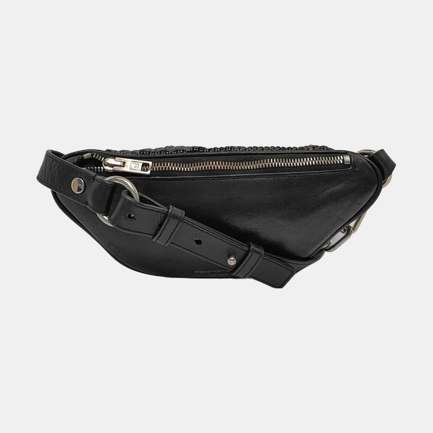 Alexander Wang Attica Black羊皮腰包腰包/胸包 Silver Hardware-(SKU)-950746900