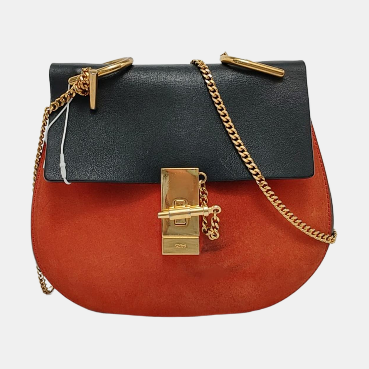 Chloé Drew Medium size Red Leather Piggy Bag Crossbody Single Shoulder Bag Golden hardware-(SKU)-950713854
