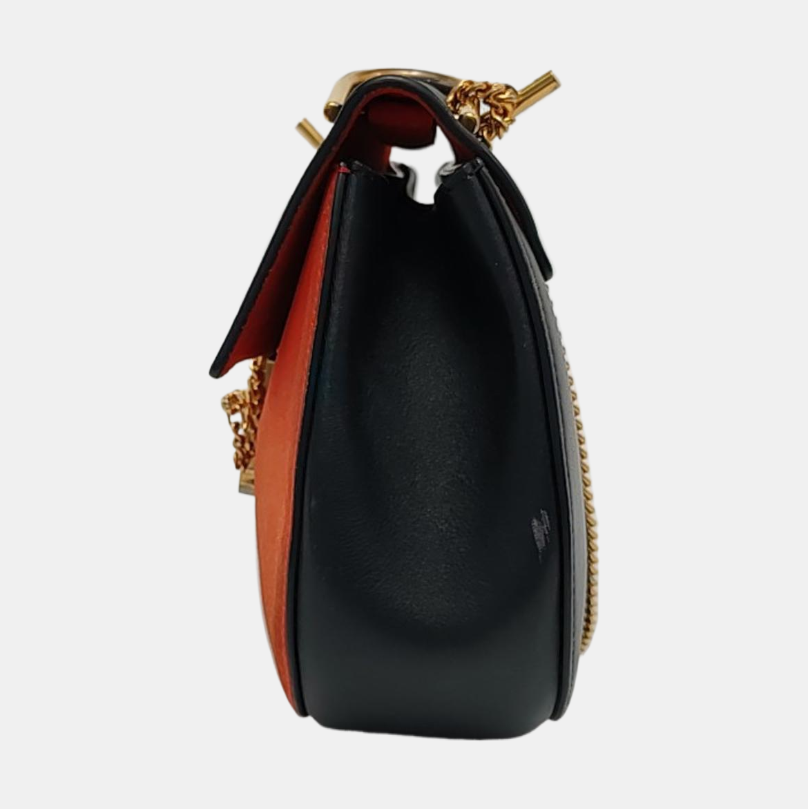 Chloé Drew Medium size Red Leather Piggy Bag Crossbody Single Shoulder Bag Golden hardware-(SKU)-950713854