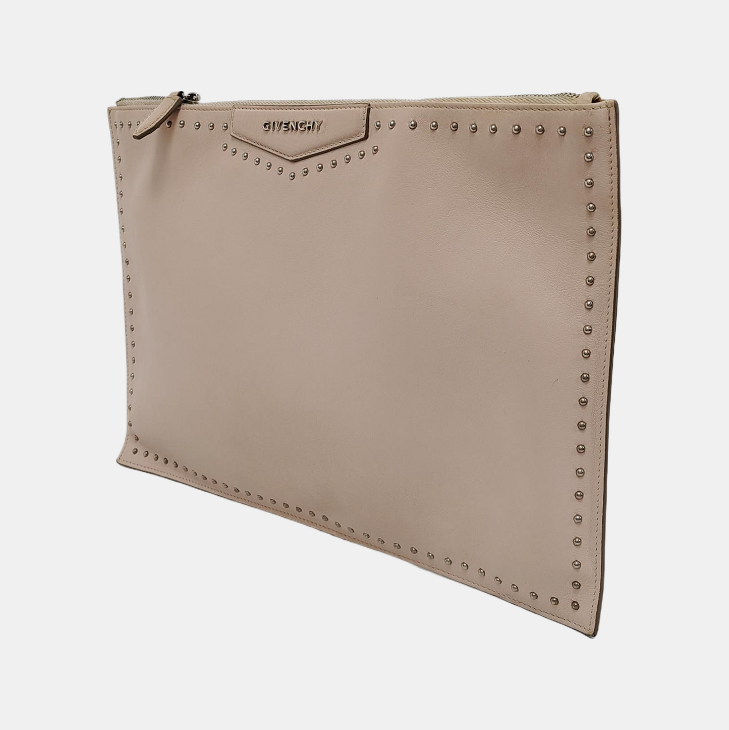 GIVENCHY Pink Cowhide Stud Handbag Silver Hardware-(SKU)-950713863
