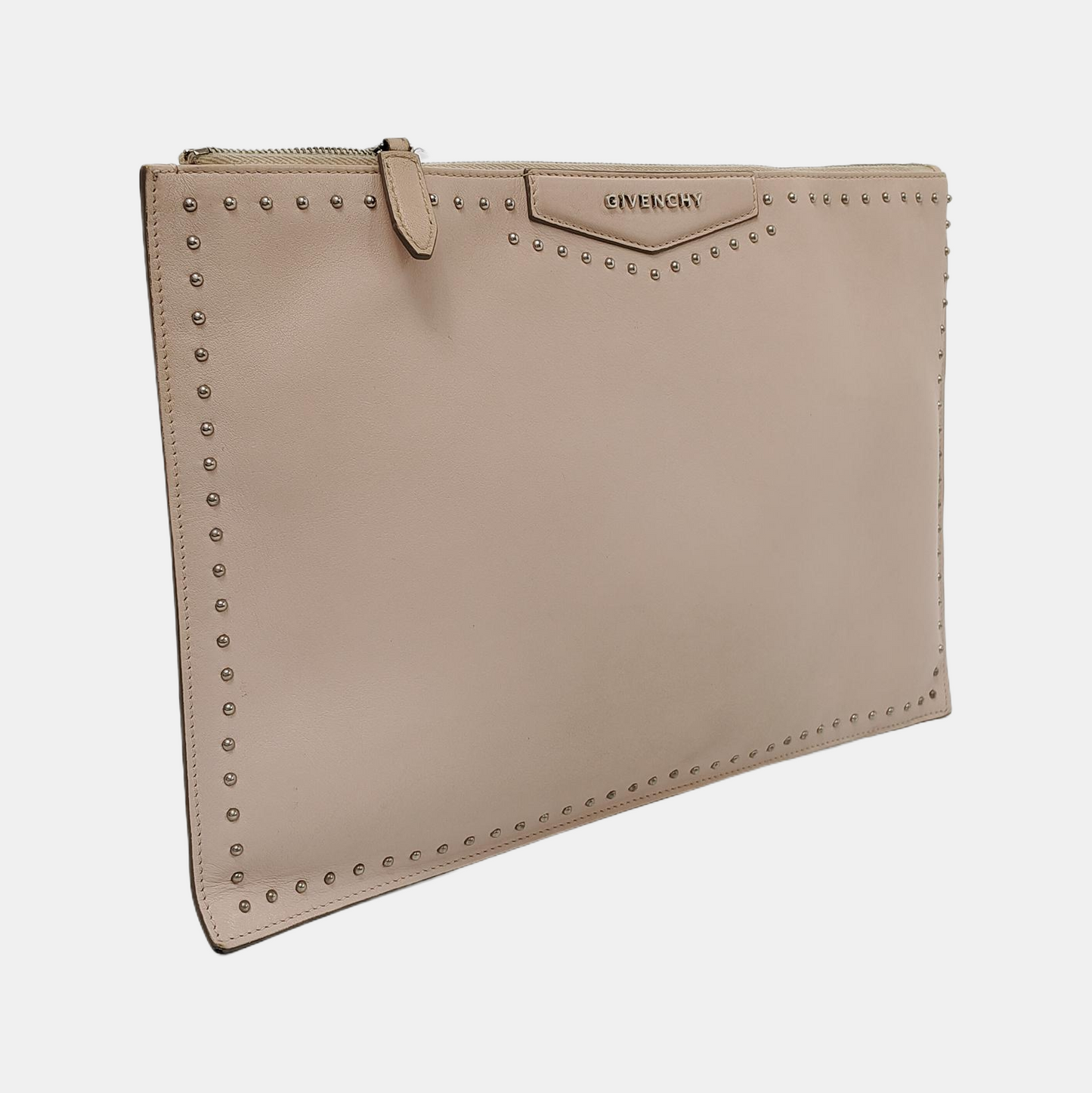 GIVENCHY Pink Cowhide Stud Handbag Silver Hardware-(SKU)-950713863