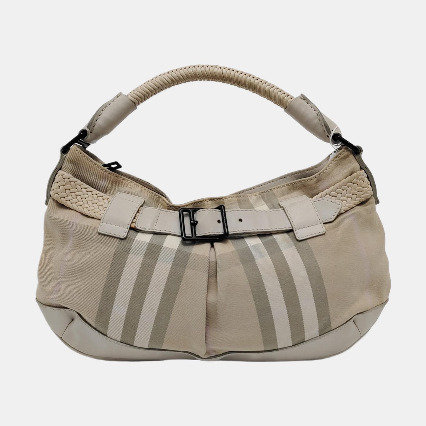 BURBERRY Beige Canvas Handbag Black hardware-(SKU)-950668456