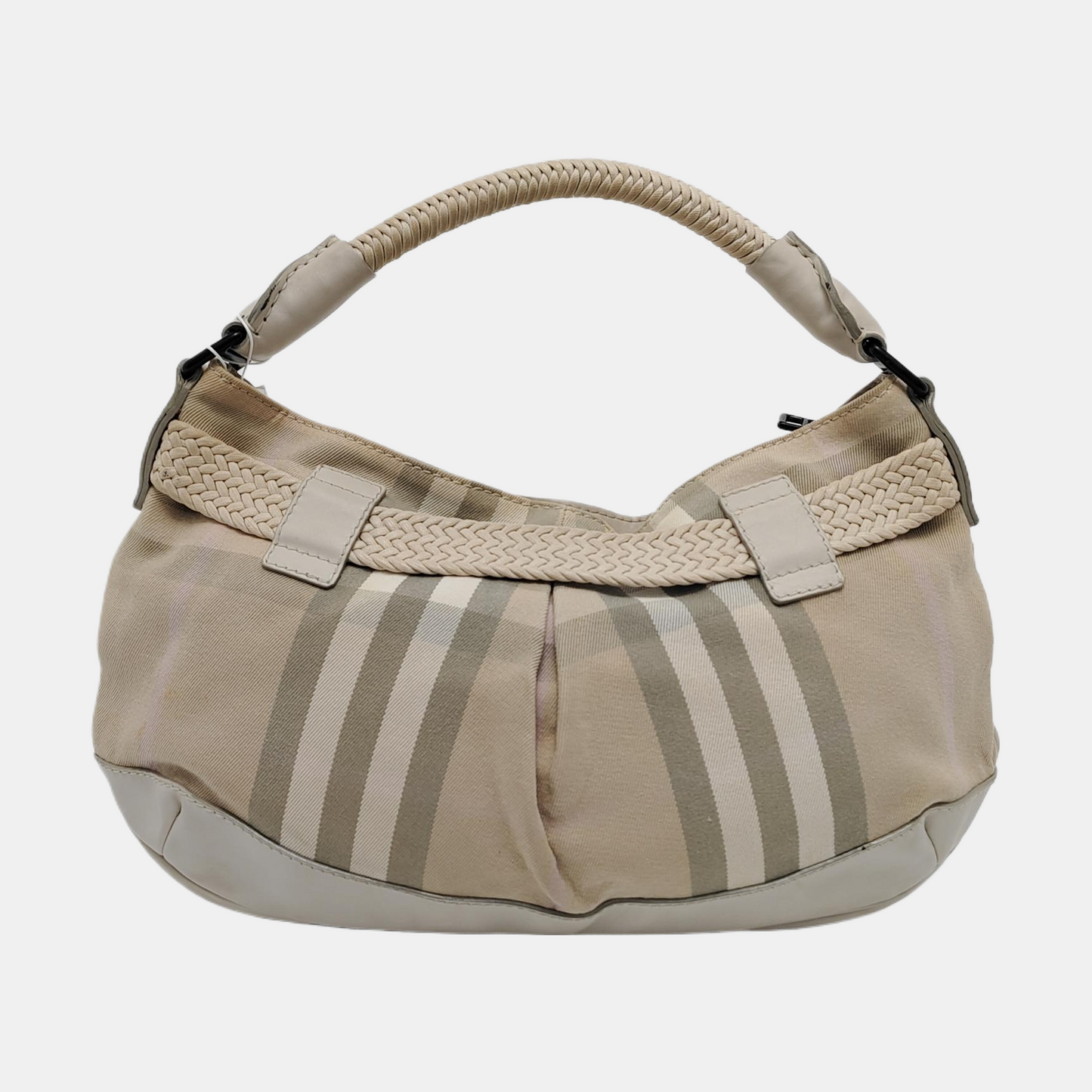 BURBERRY Beige Canvas Handbag Black hardware-(SKU)-950668456