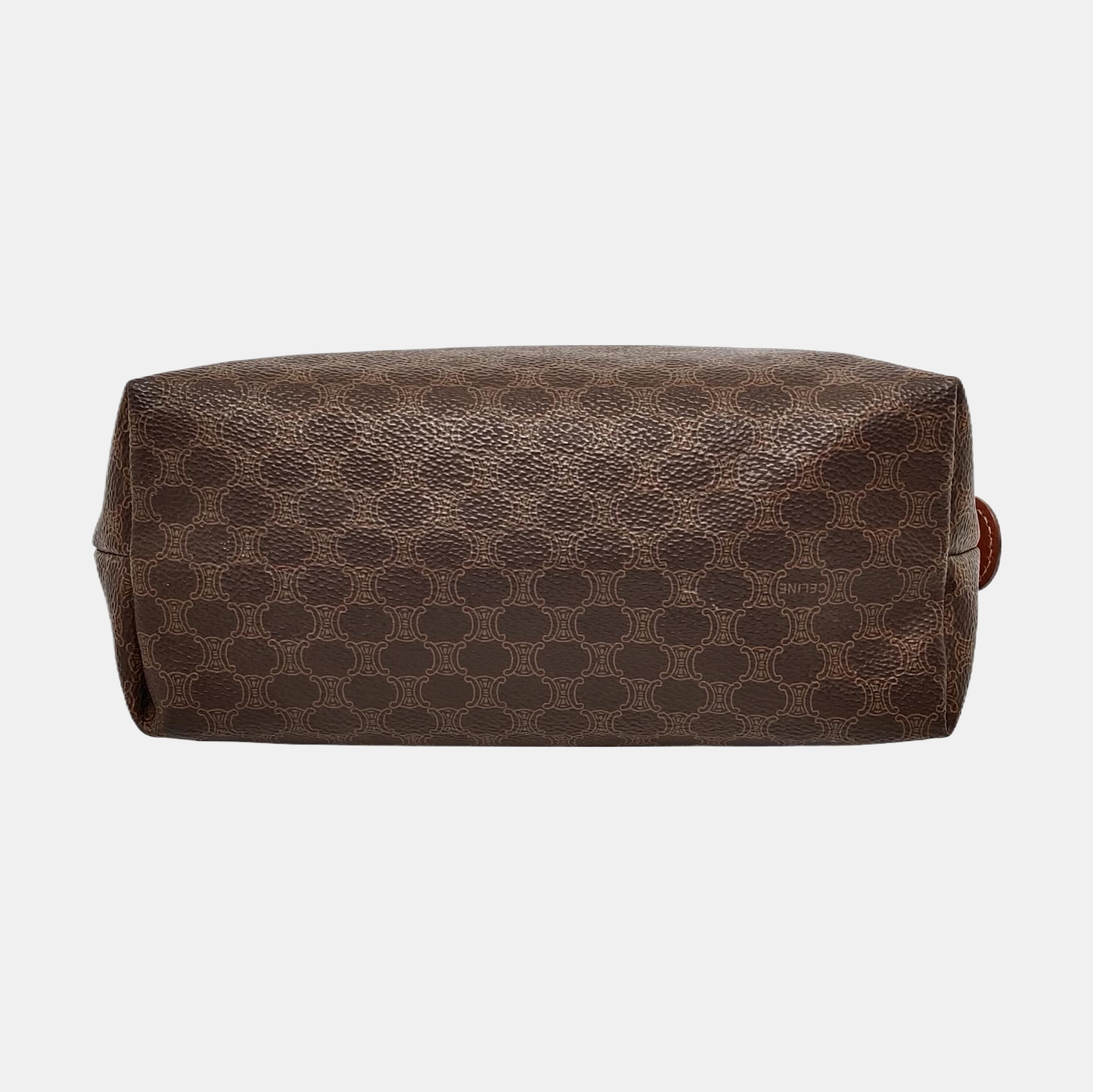 CELINE Brown Coated Canvas Triumph Clutch Golden hardware-(SKU)-950486947