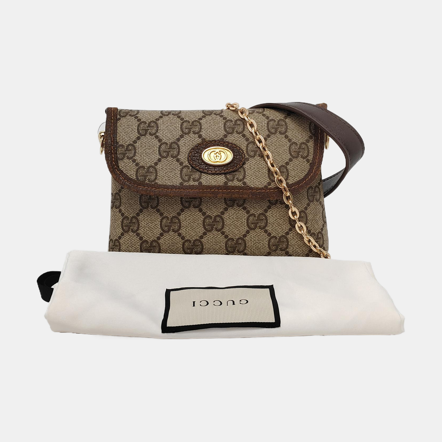 GUCCI Tote bag Khaki Coated Canvas Monogram Handbag Single Shoulder Bag Crossbody Bag Golden hardware-(SKU)-950487300
