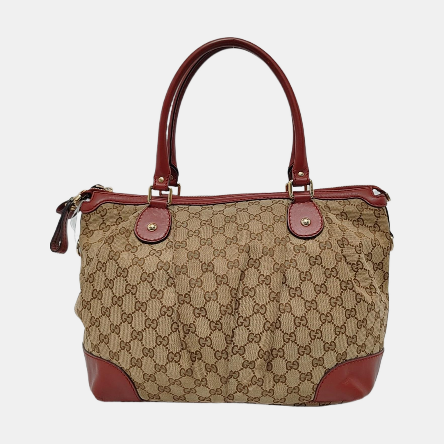 GUCCI Sukey Brown Canvas Old Flower Single Shoulder Bag Tote Bag Crossbody Bag Golden hardware-(SKU)-950557602