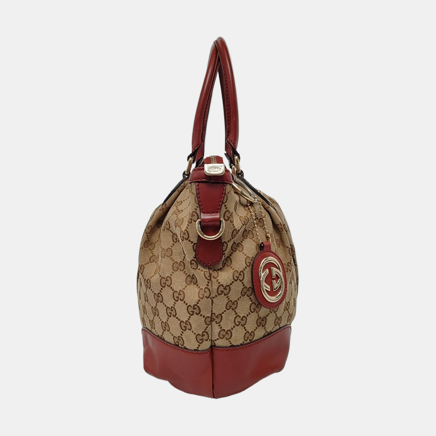 GUCCI Sukey Brown Canvas Old Flower Single Shoulder Bag Tote Bag Crossbody Bag Golden hardware-(SKU)-950557602