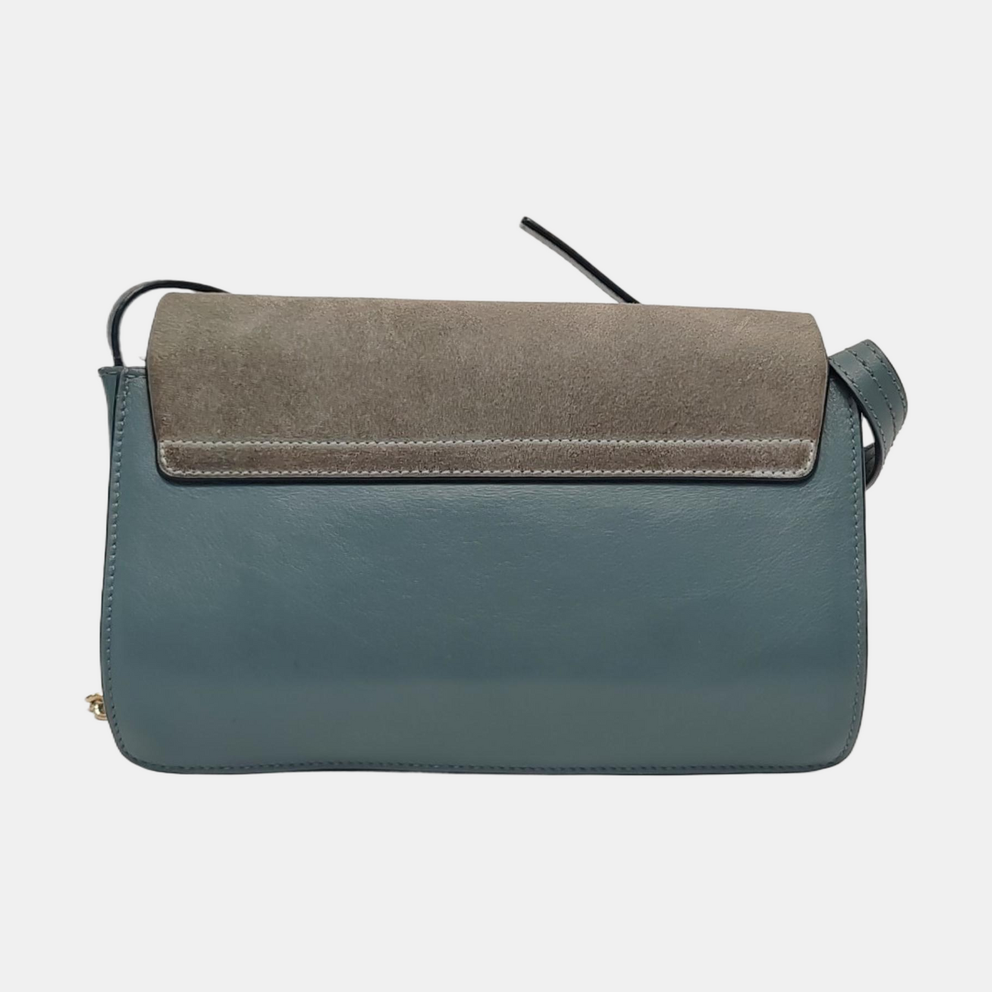 Chloé Faye Small size Blue Cowhide Crossbody Bag Single Shoulder Bag Golden Silver Hardware-(SKU)-950599732