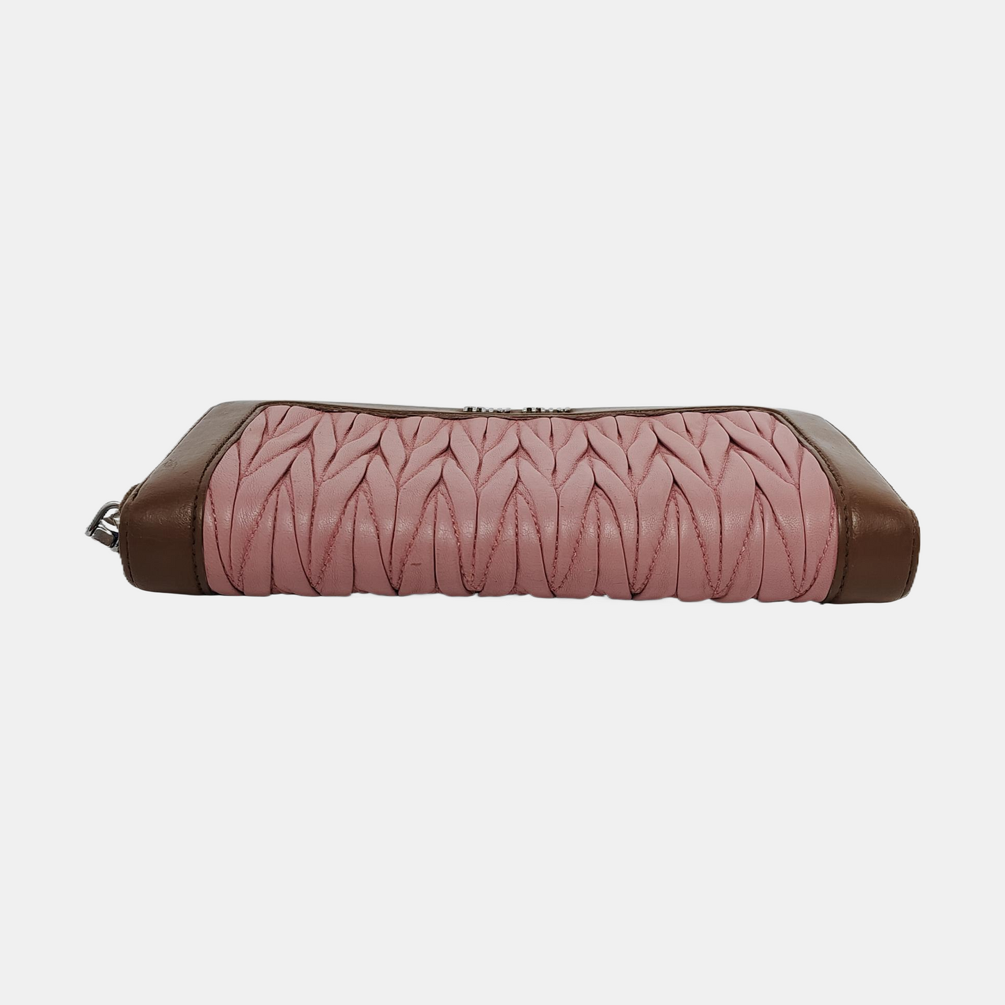 Miu Miu Pink sheepskin quilted wallet Silver Hardware-(SKU)-950469660