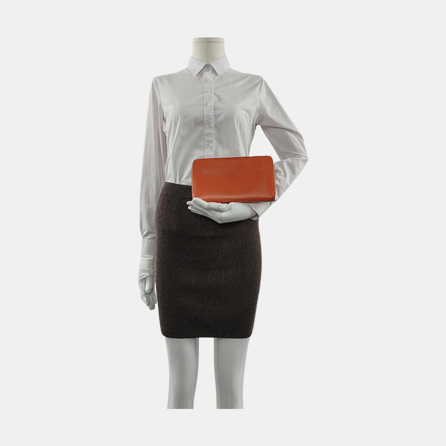 LOEWE Orange Calfskin Handbag Silver Hardware-(SKU)-950654394