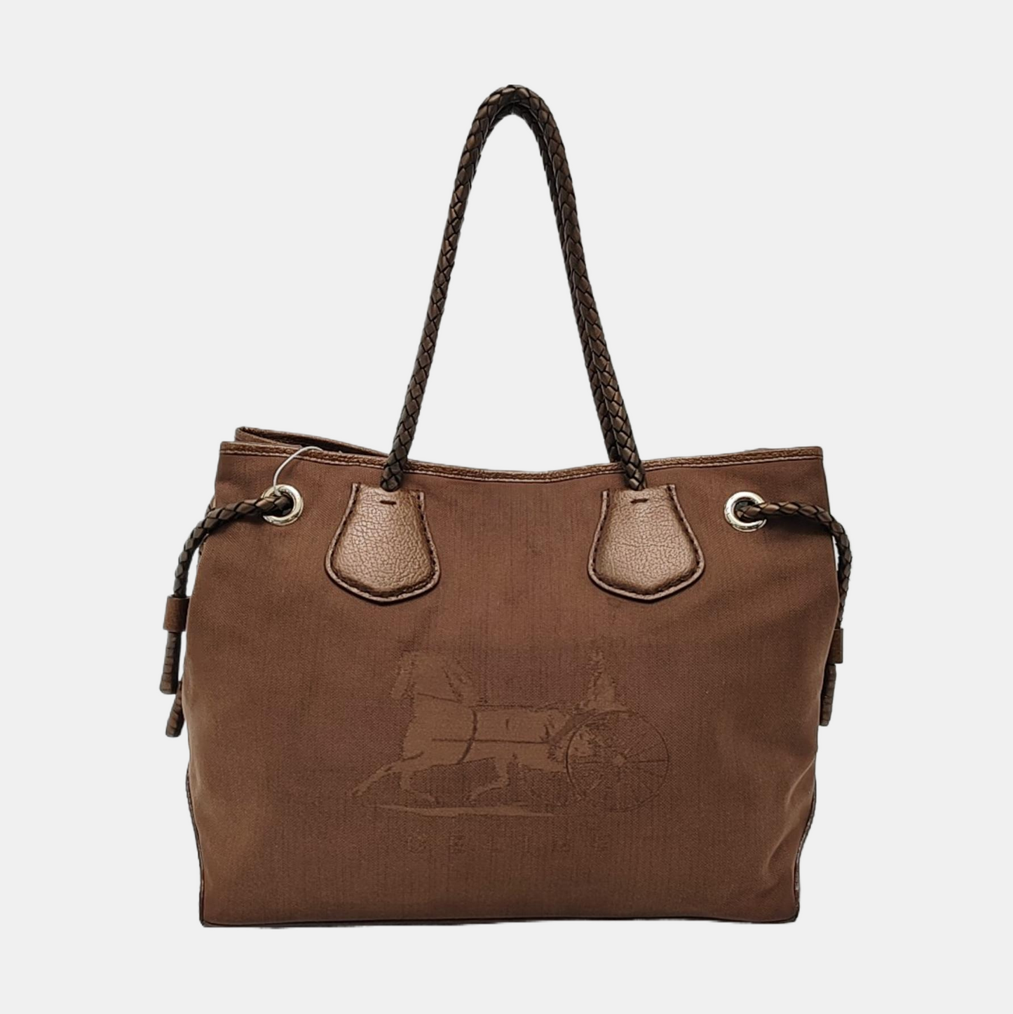 CELINE Tote bag Brown Canvas Shoulder Bag Silver Hardware-(SKU)-950569328