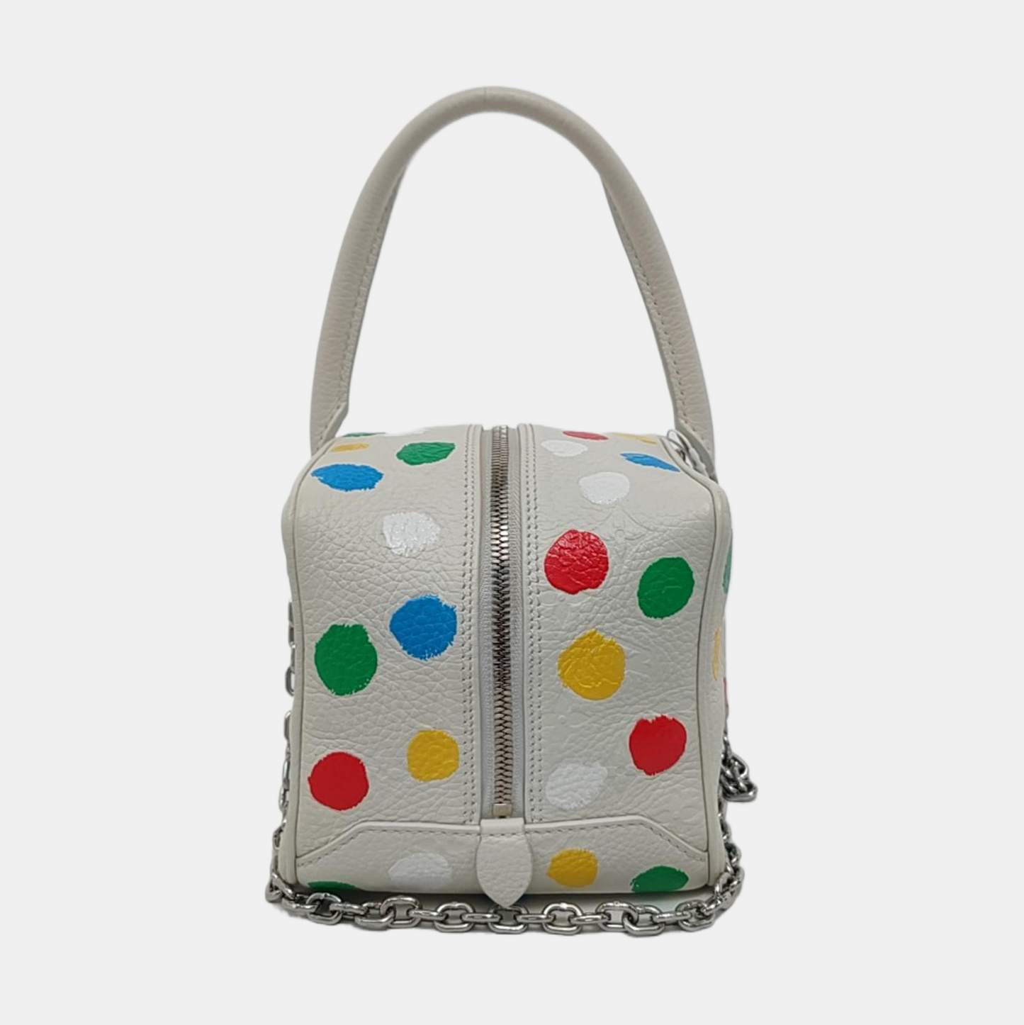 LOUIS VUITTON SQUARE White Calf Leather Printed Crossbody Shoulder Bag-(SKU)-951032831