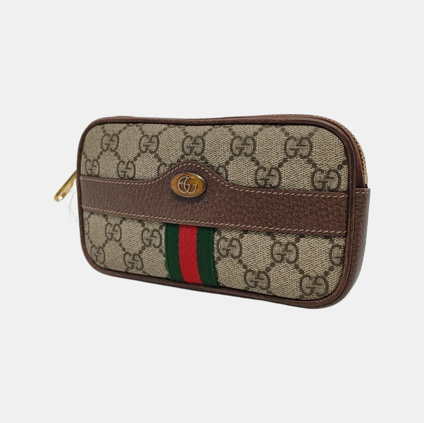 GUCCI Ophidia Beige Coated Canvas Monogrammed Floral Print Handbag腰包/胸包 Golden hardware-(SKU)-951036127