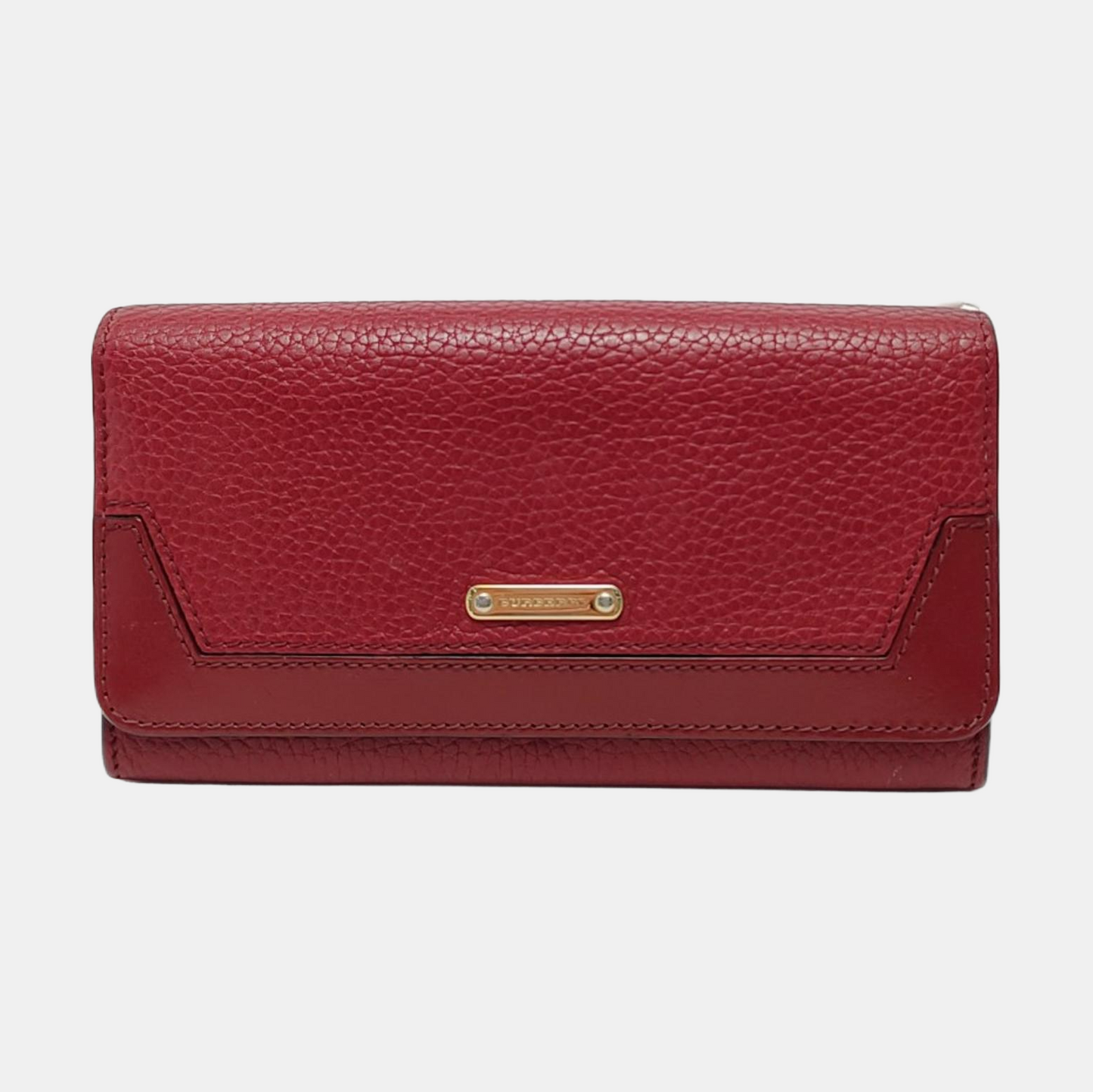 BURBERRY Red Leather Wallet Golden hardware-(SKU)-950780948
