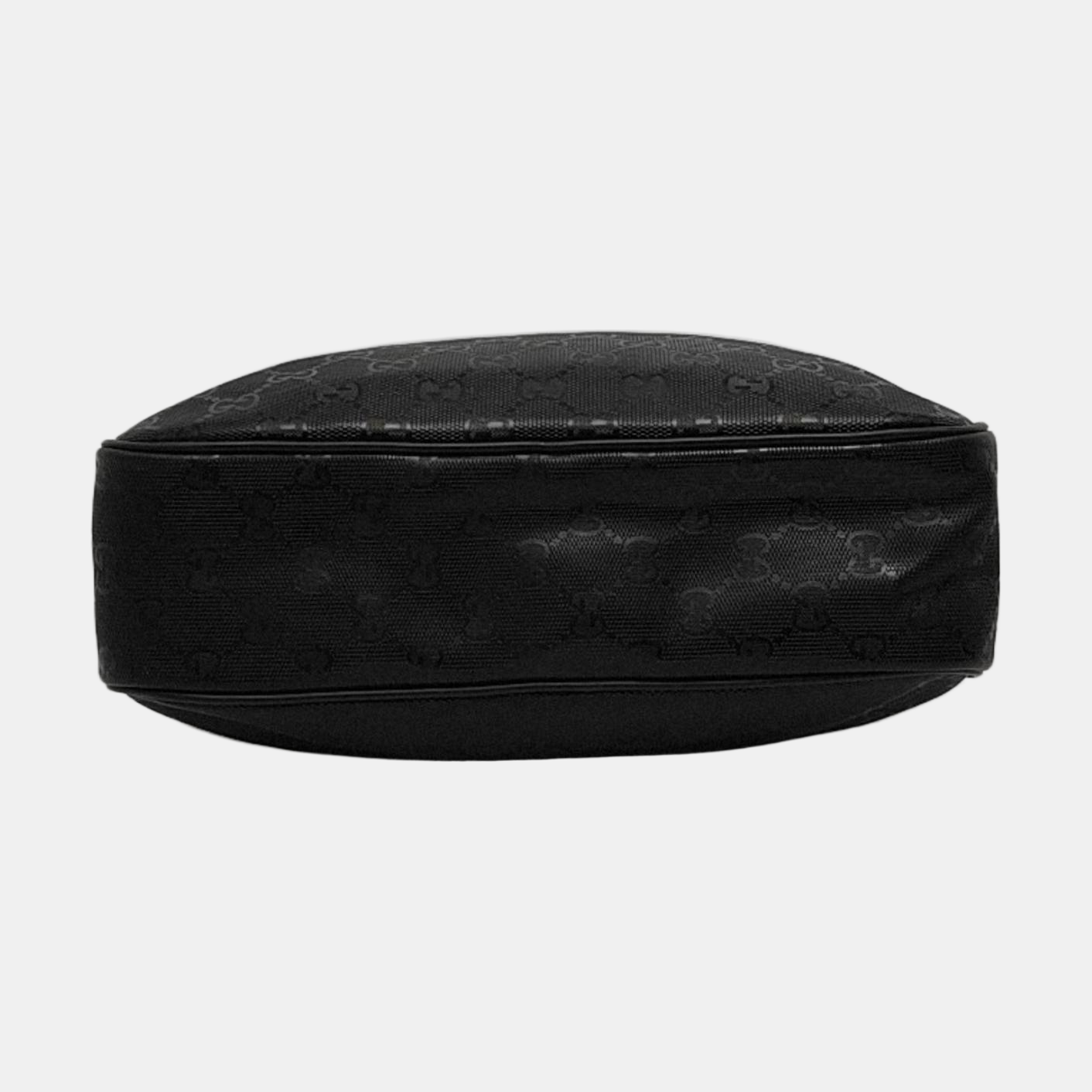 GUCCI GG Imprime Messenger Black Coated Canvas Monogrammed Single Shoulder Bag Sling Silver Hardware-(SKU)-950931725